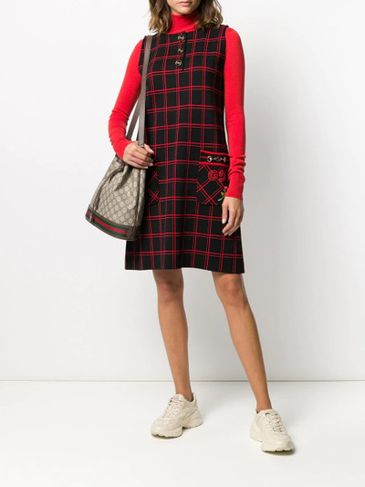 GUCCI sleeveless checked mini dress outlook