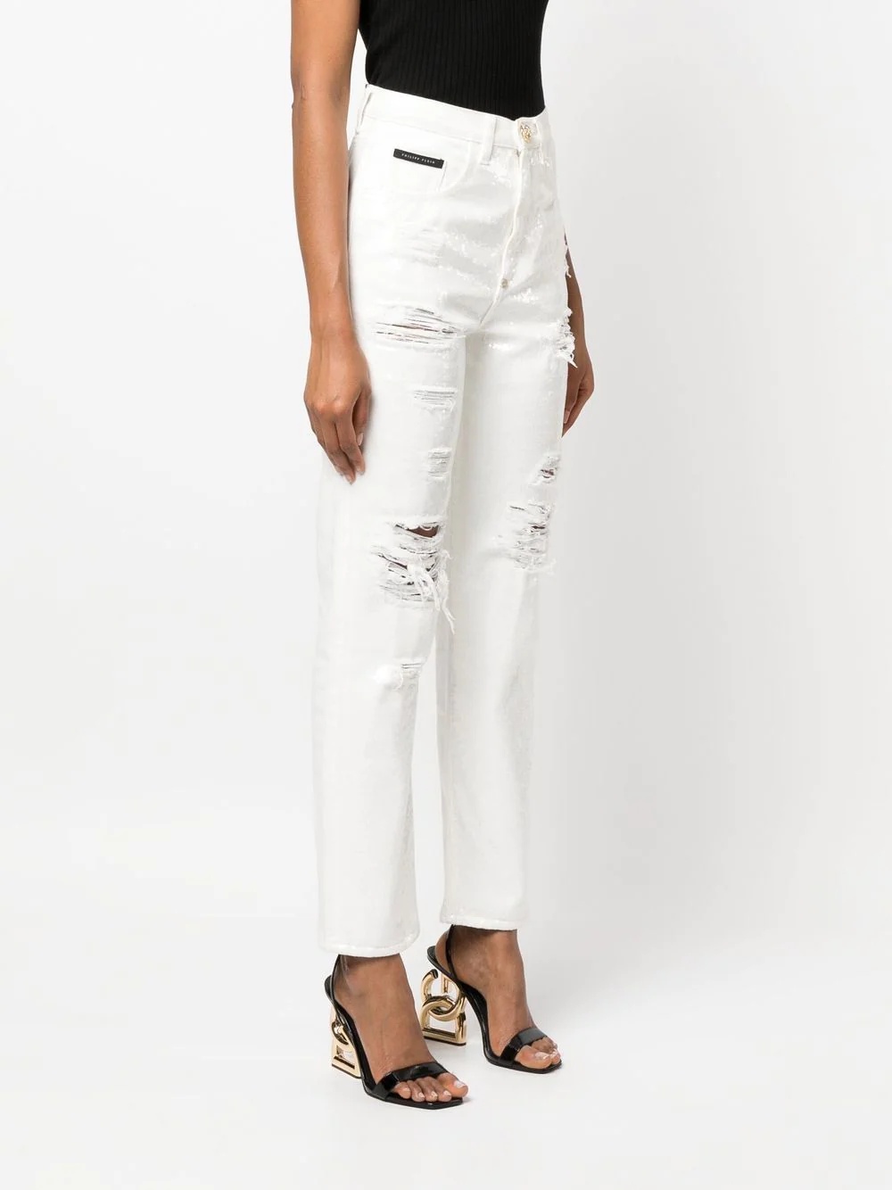Paillettes Mom-fit distressed jeans - 3