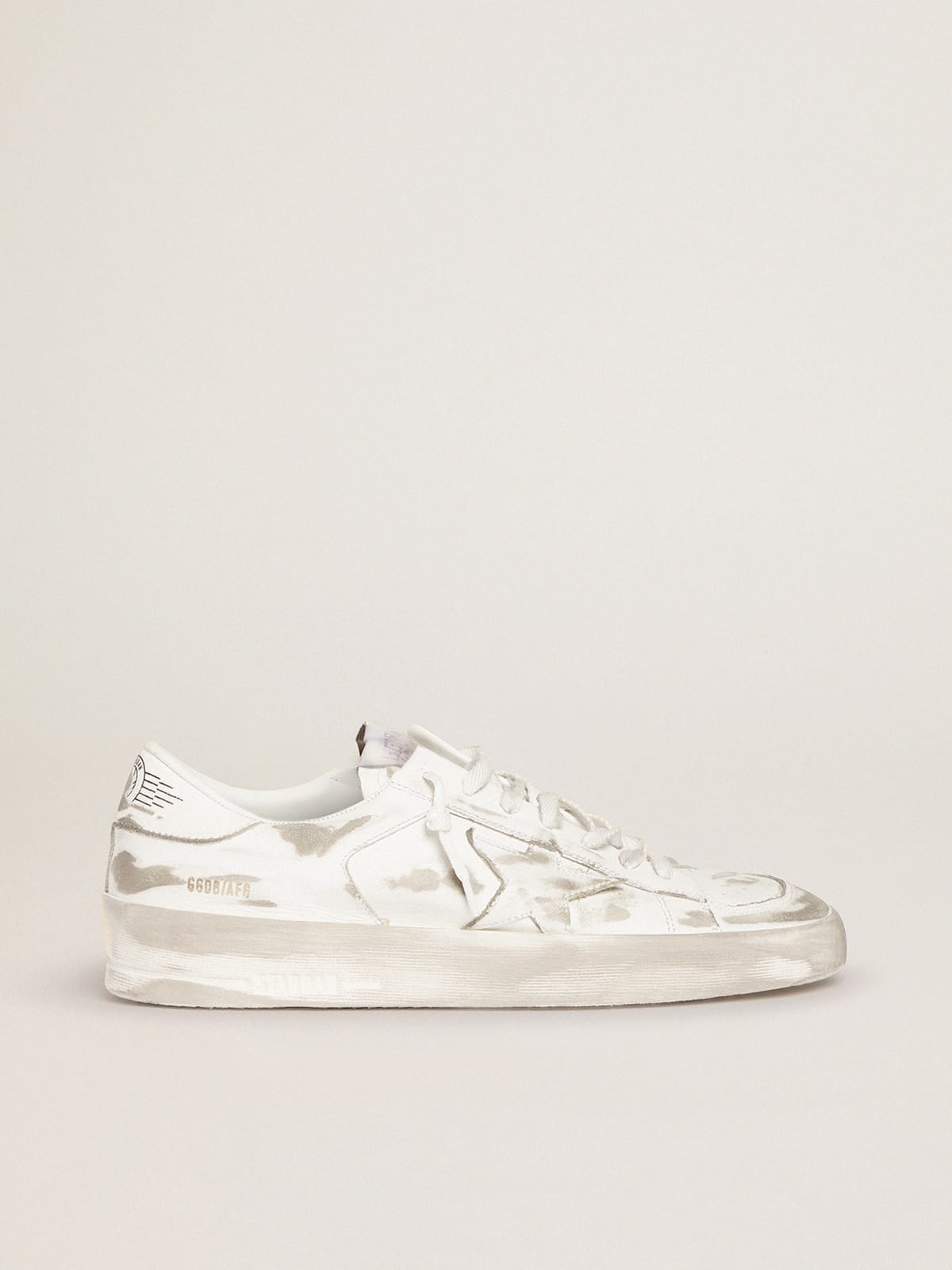 Stardan sneakers in white leather with lived-in treatment - 1