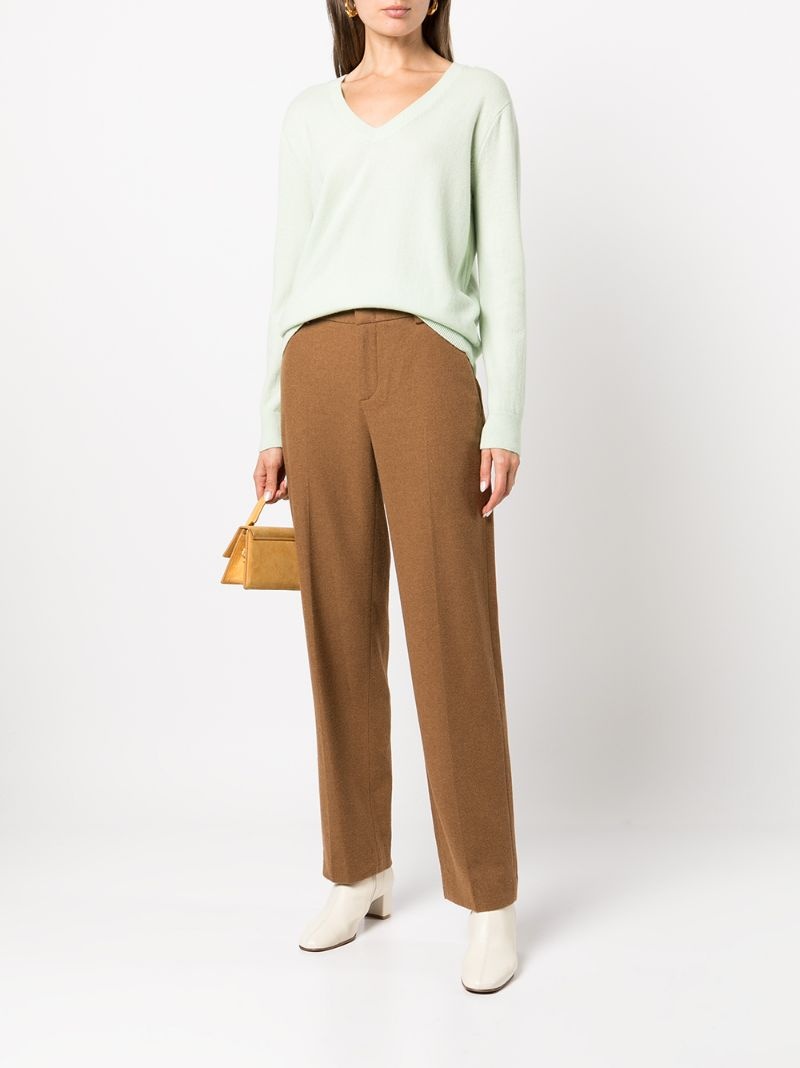 flannel straight-leg trousers - 2