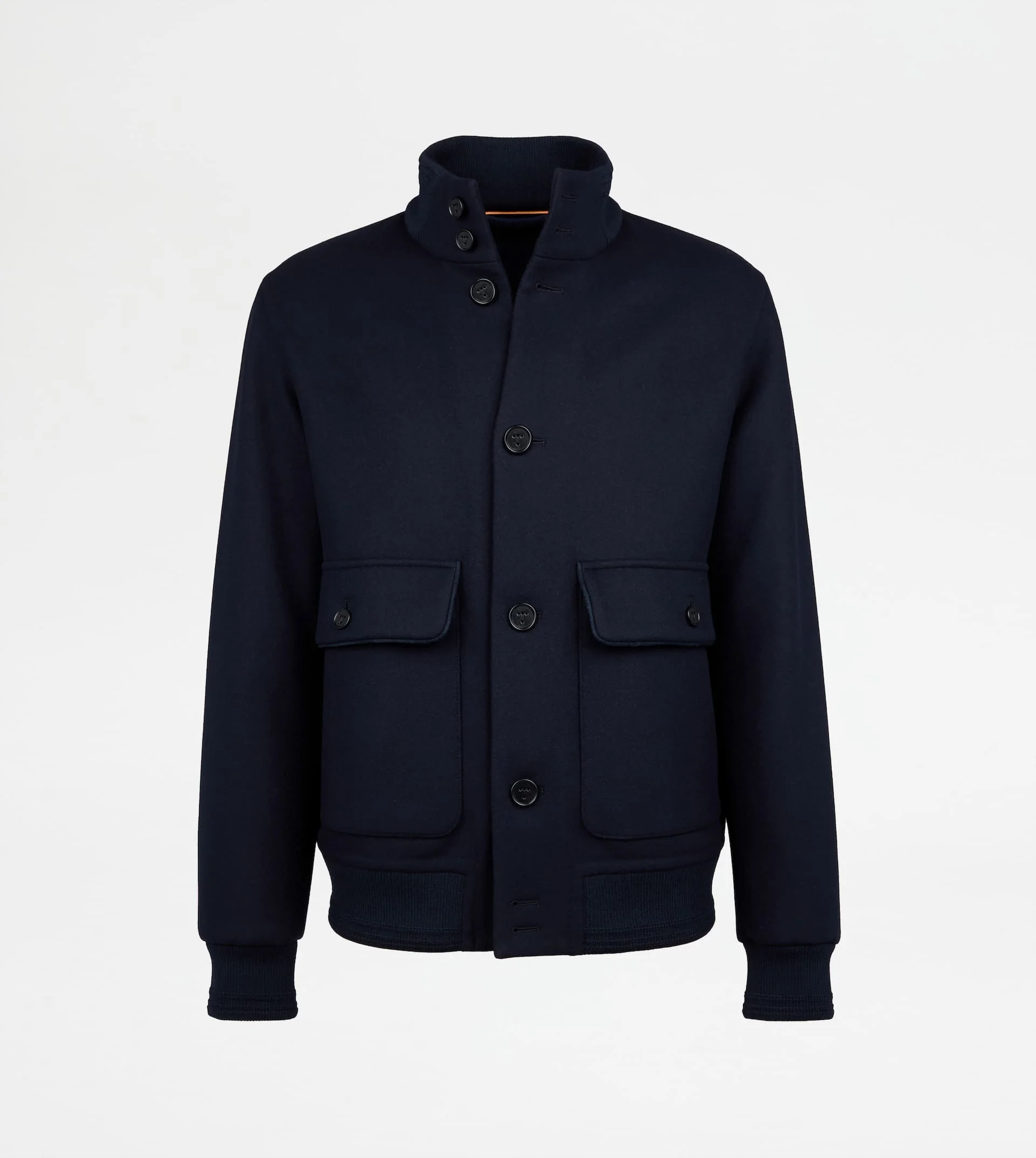 BOMBER JACKET IN WOOL DOUBLE FABRIC - BLUE - 1