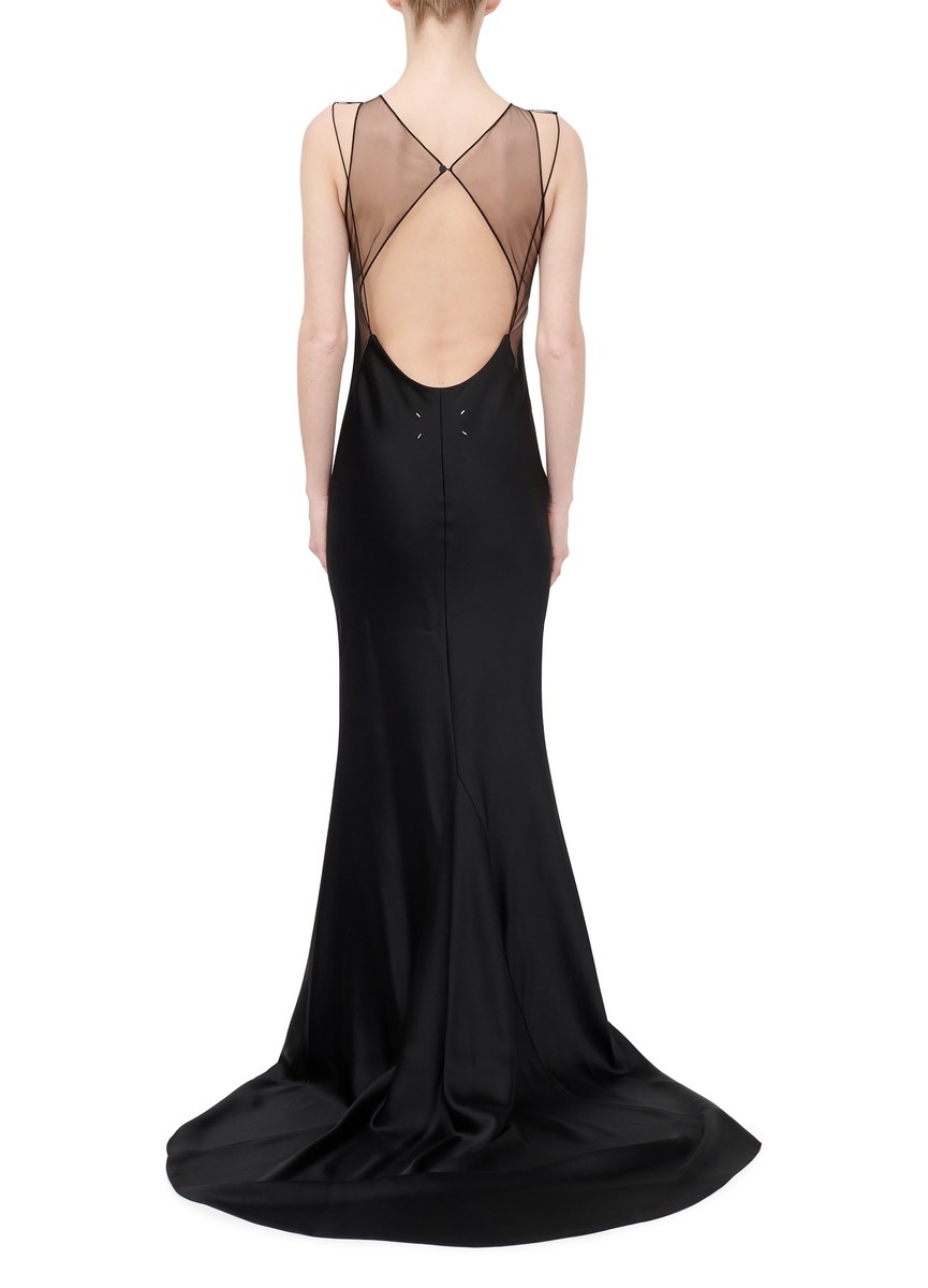 関税・送料込 MAISON MARGIELA LONG SATIN MERMAID ドレス Satin gown in blue - Maison Margiela | Mytheresa