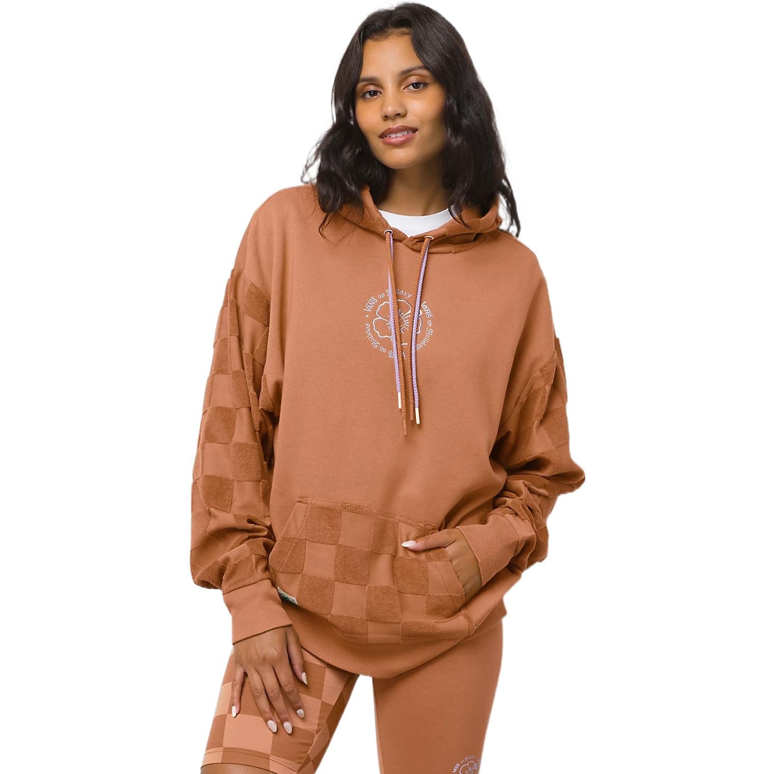 (WMNS) Vans X EM on Holiday Pullover Hoodie 'Brown' VN0A7YKNYLY - 3