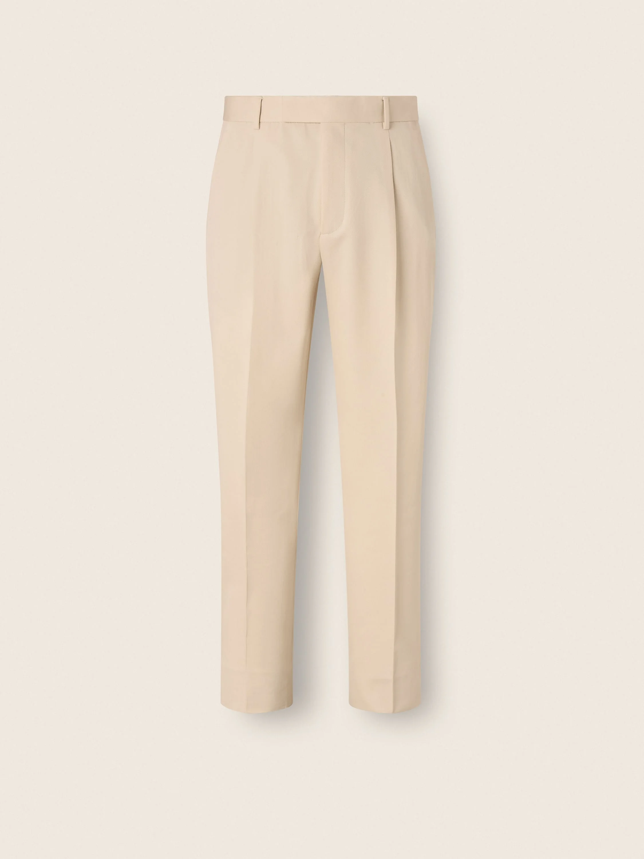 CREAM WHITE COTTON AND WOOL PANTS - 1