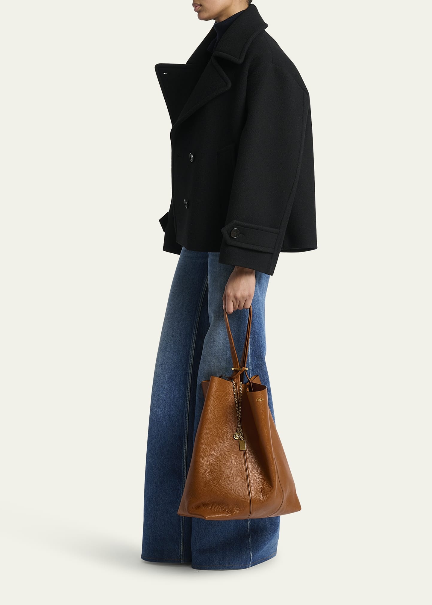 Spin North-South Tote Bag in Leather - 6