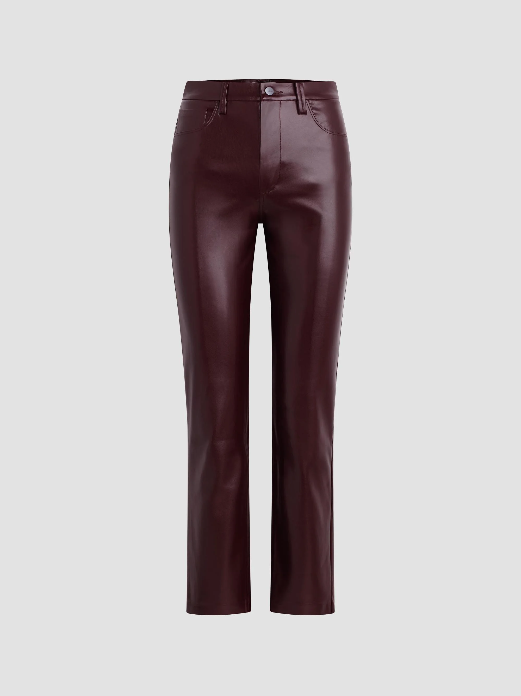 Women's The Lyra Faux Leather Slim Ankle Pants - Cabernet - 1