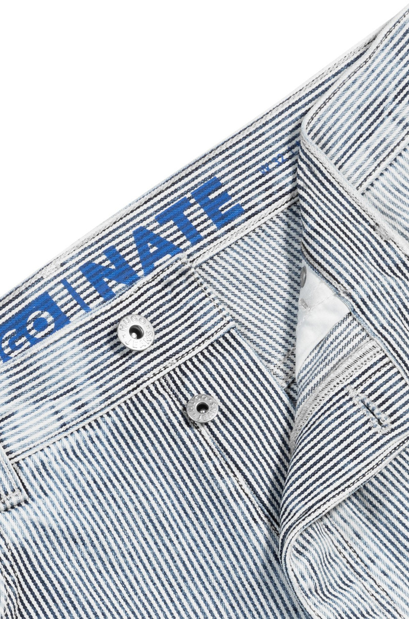 BAGGY-FIT JEANS IN STRIPED BLUE DENIM 6