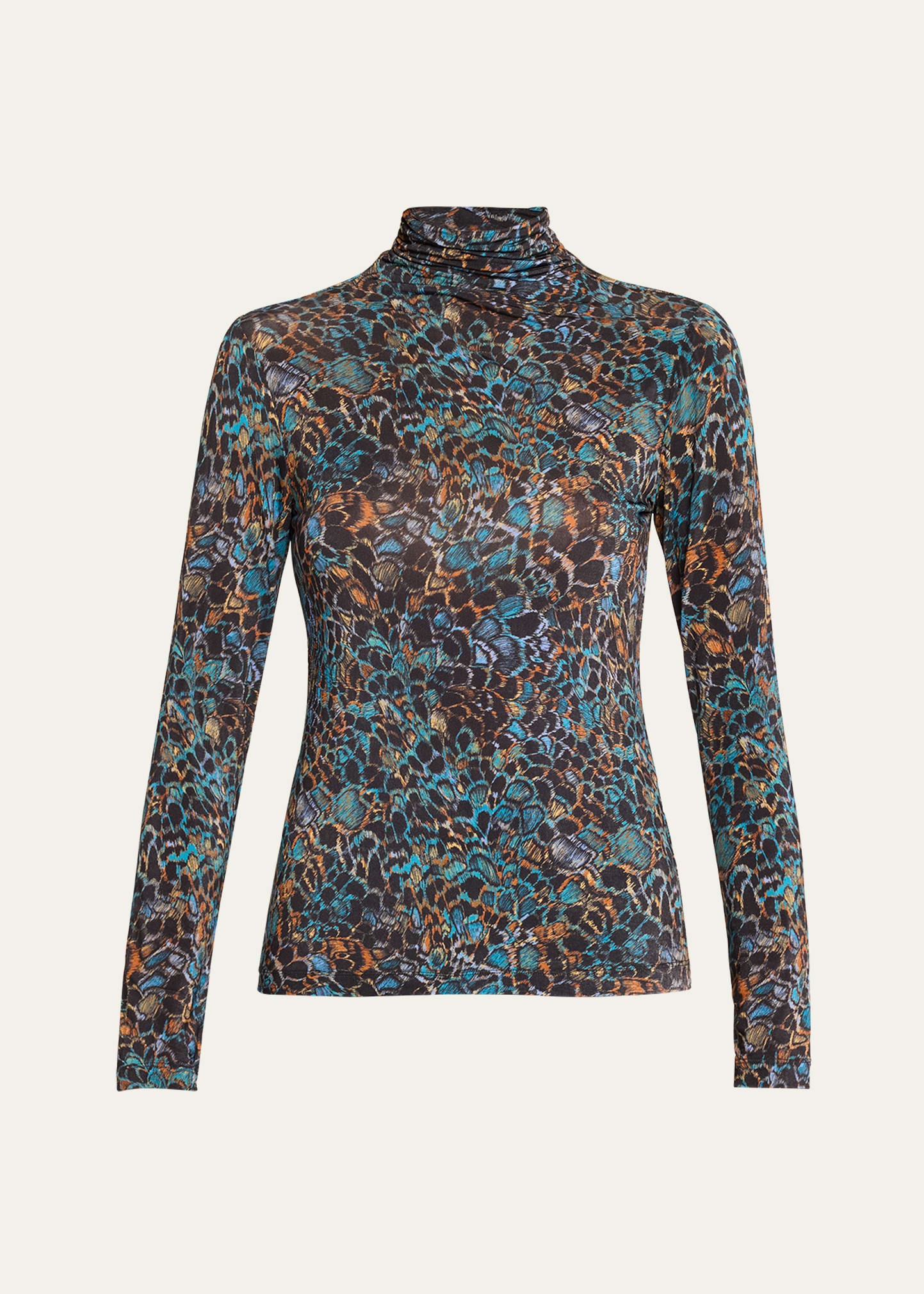 Aurelia Printed Turtleneck Long-Sleeve Top - 1