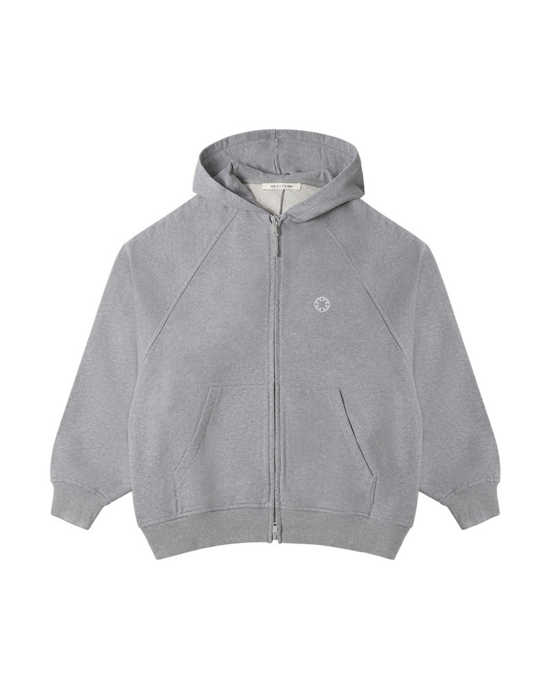 GREY OVERSIZED ZIP-UP HOODIE 1