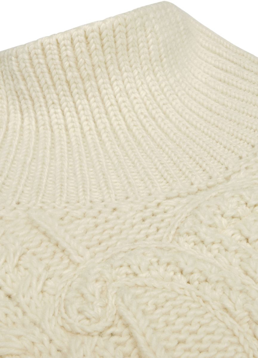 High neck sweater in aran alpaca wool - 3