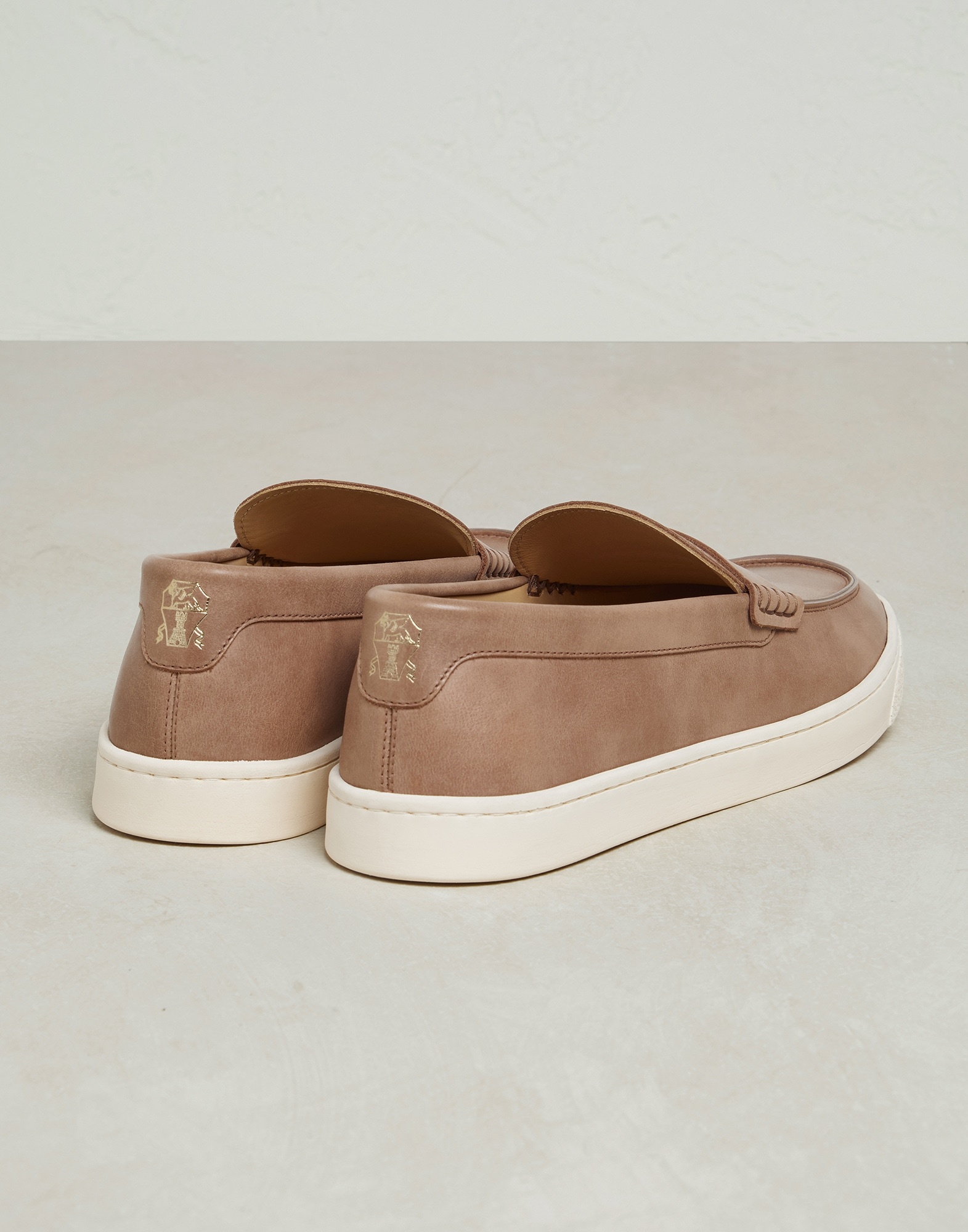 Dapple calfskin loafer sneakers with natural rubber sole - 3