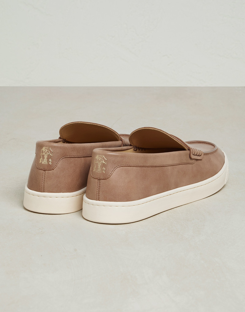 Dapple calfskin loafer sneakers with natural rubber sole 3