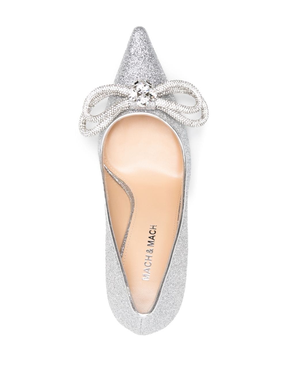 Double Bow 90mm glitter pumps - 4