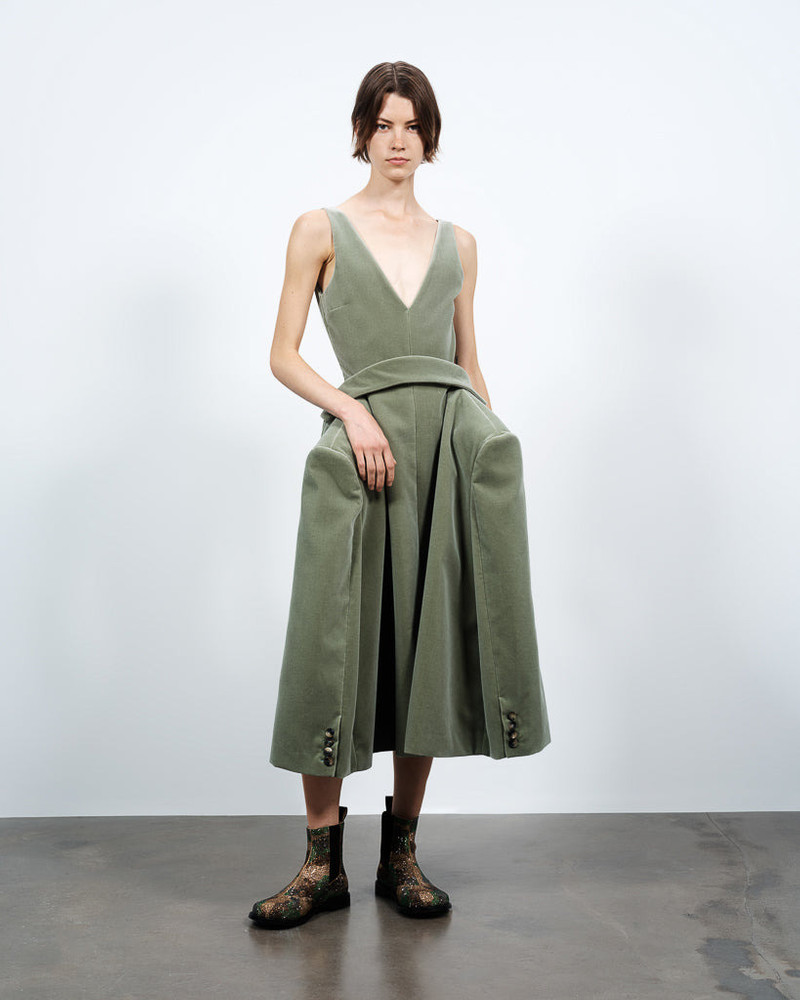 WOMENS STRUCTURED DRESS IN ARTICHOKE 8