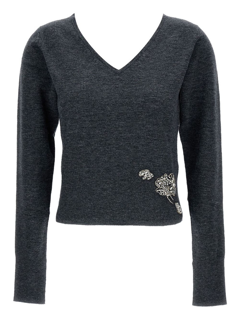 V-neck embellished sweater 1