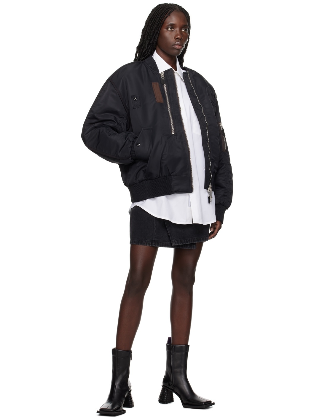 Black Rogue Denim Miniskirt - 4