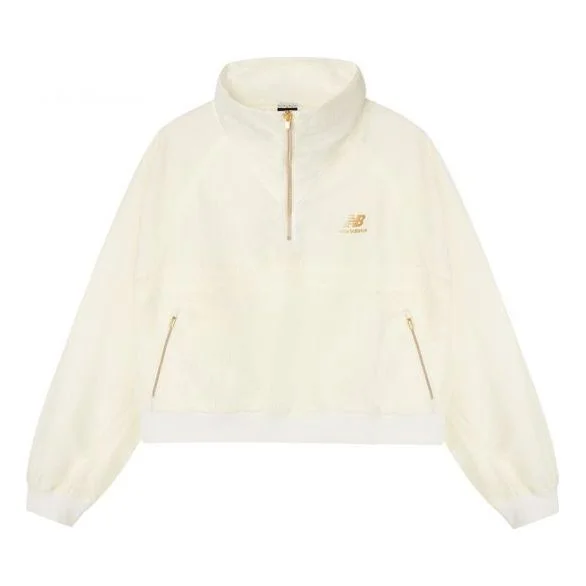 (WMNS) New Balance Stand Collar Casual Jacket Creamy White AWJ03501-SST - 1