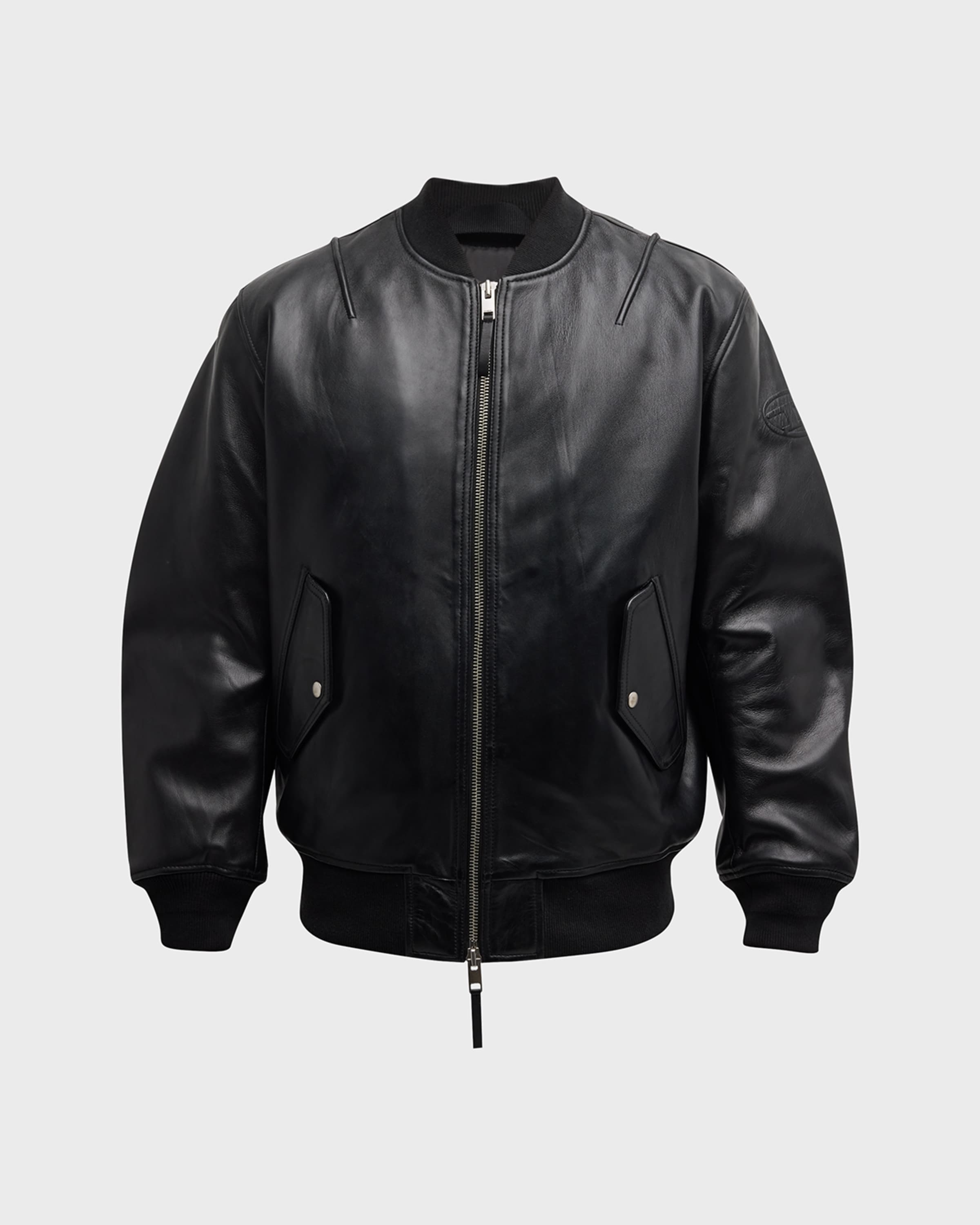 Diesel Men's L-Pritts Leather Bomber Jacket | neimanmarcus