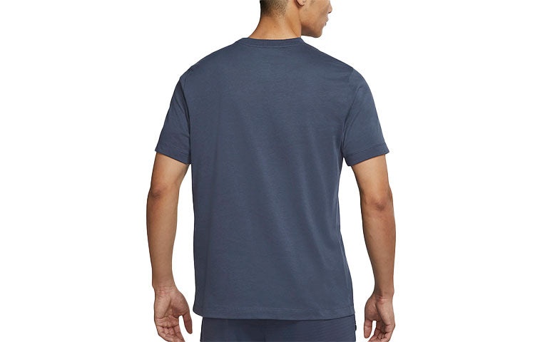 Nike Heritage Solid Color Alphabet Round Neck Casual Sports Short Sleeve Blue DM5440-437 - 2