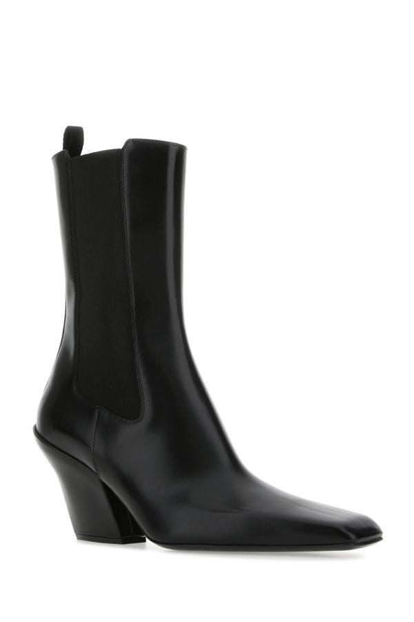 Prada Woman Black Leather Ankle Boots - 2