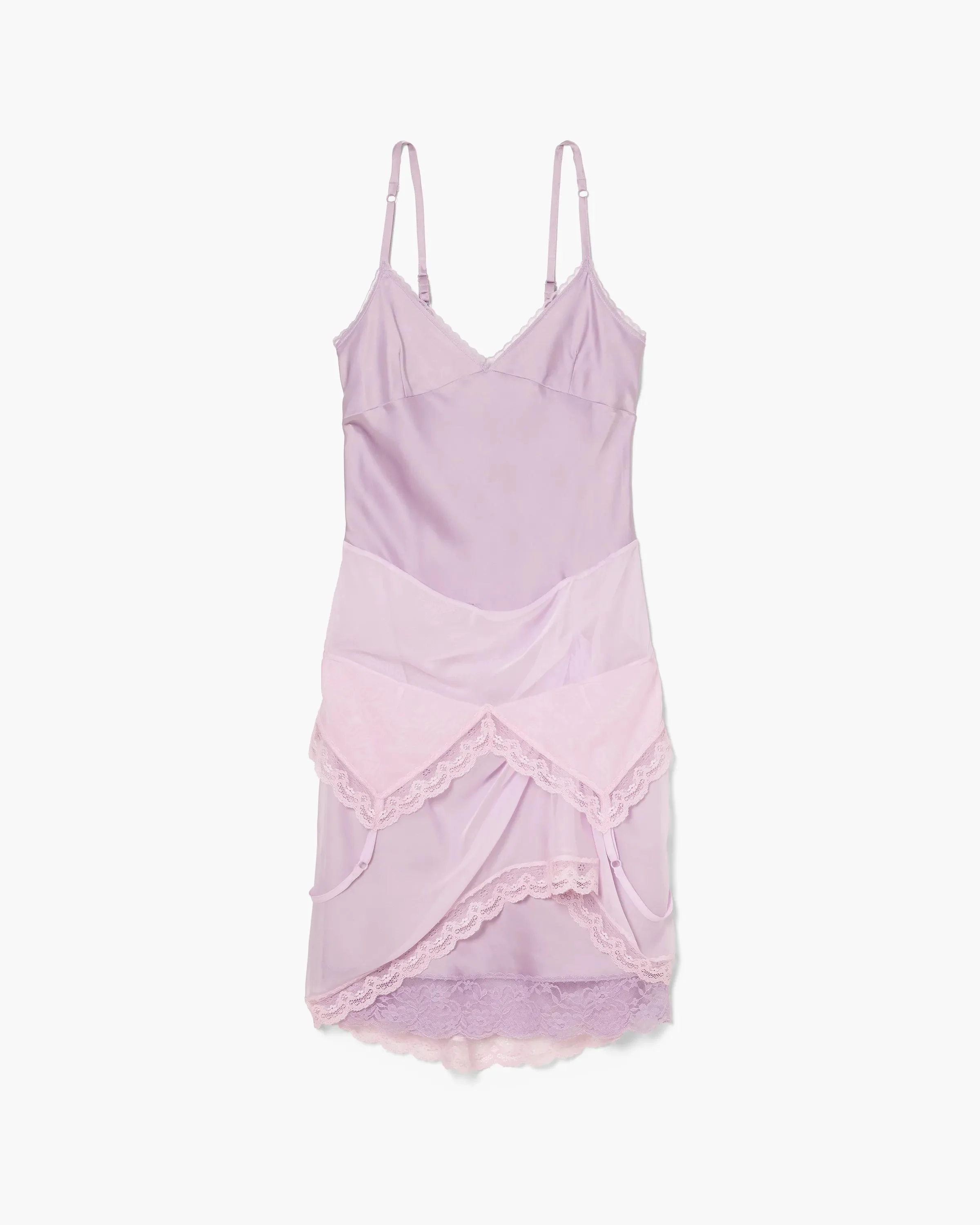 LAYERED SATIN SLIP DRESS - 1
