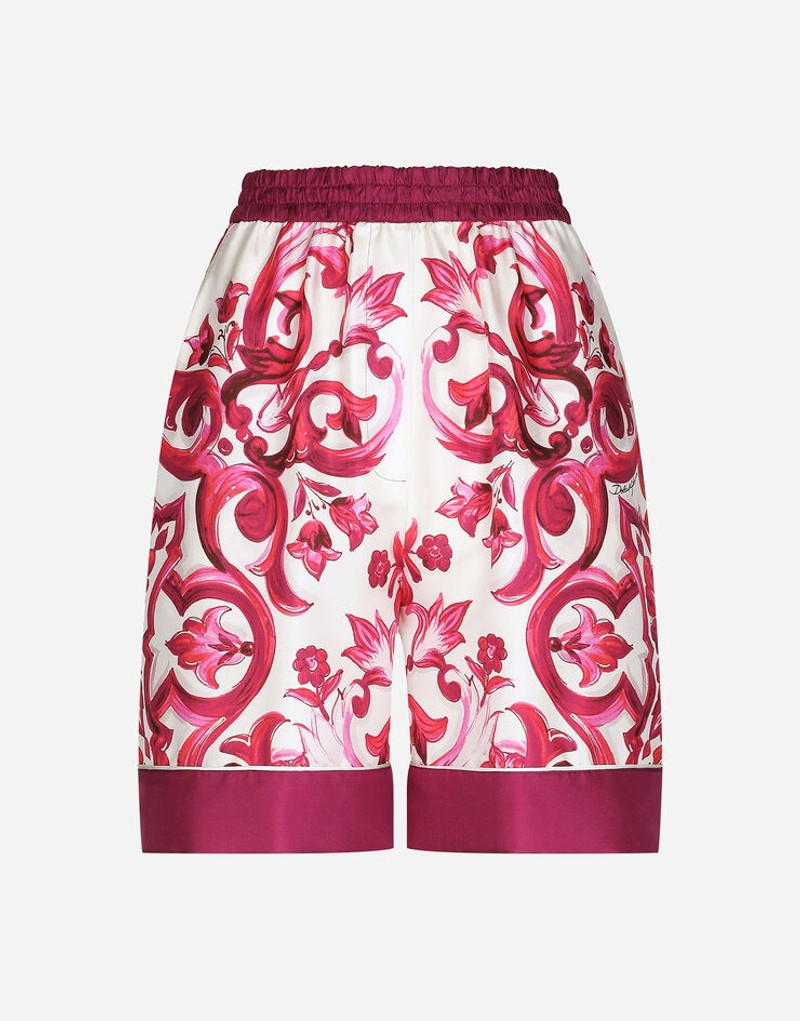Majolica-print twill pajama shorts 1