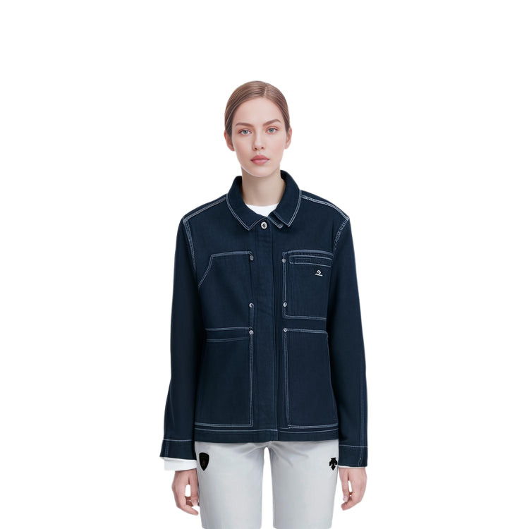(WMNS) Converse Indigo Chore Denim Coat 'Blue' 10026052-A01 - 3