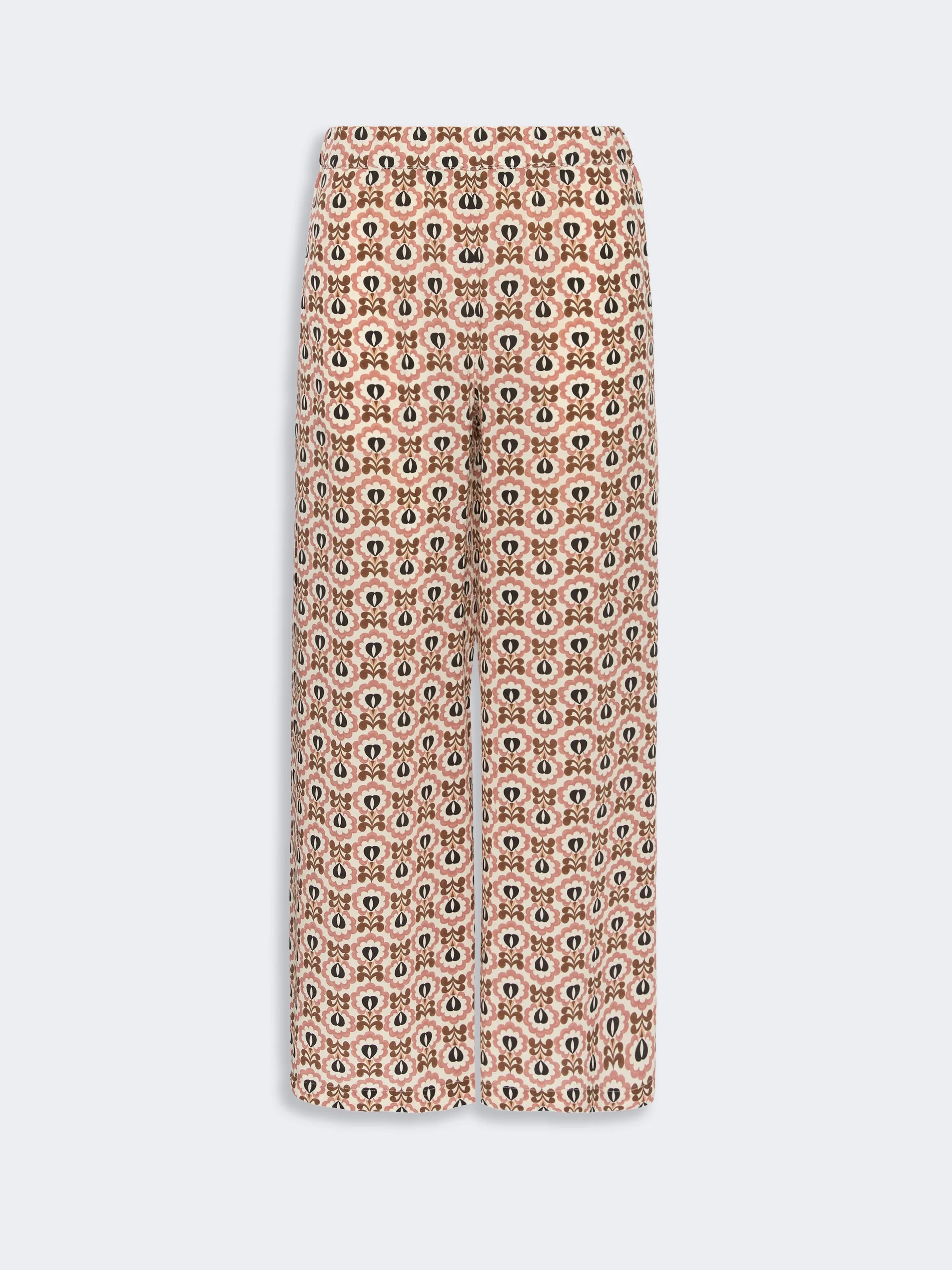 EUSEBIO Printed crepe de chine trousers - ANTIQUE ROSE - 1