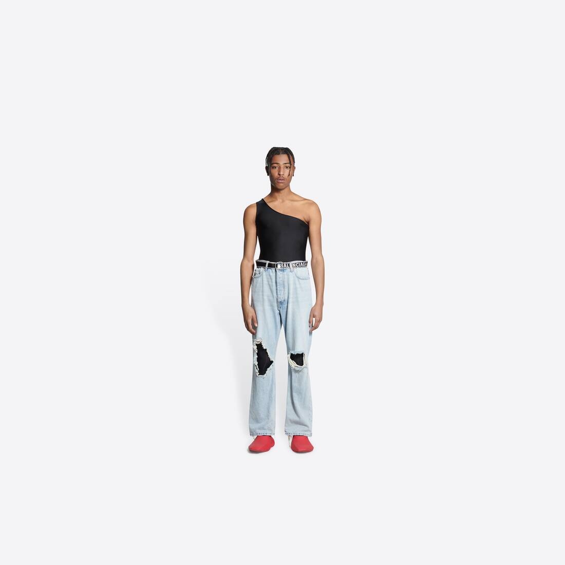 Men's Destroyed Skater Jeans in Blue - 3