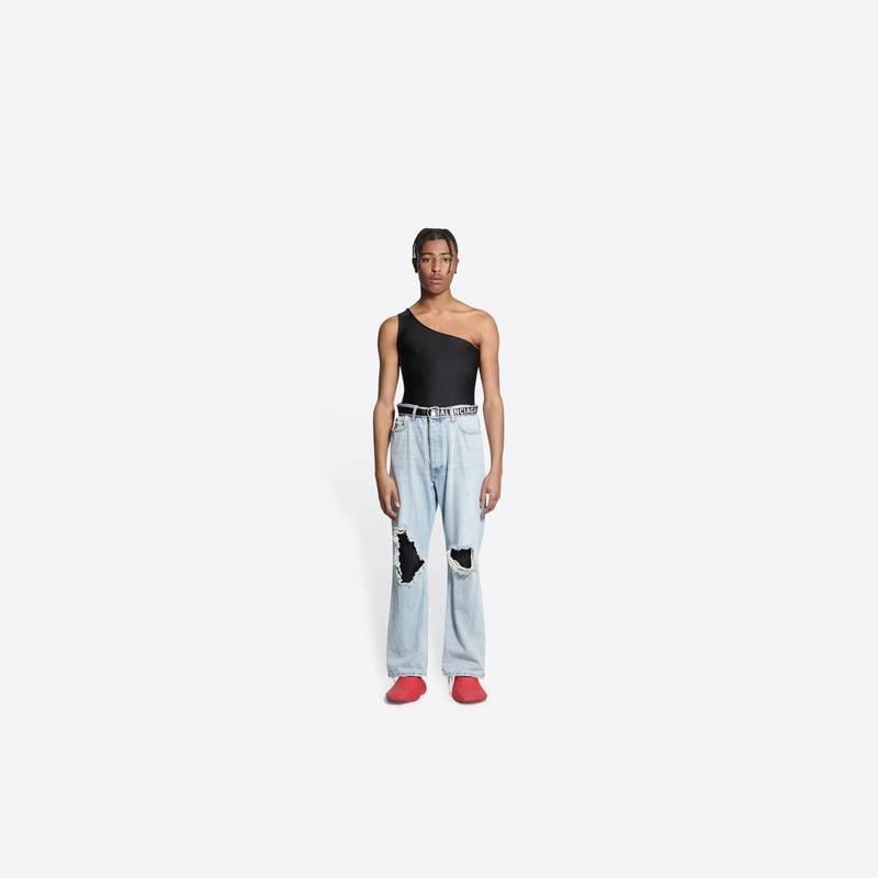 Men's Destroyed Skater Jeans in Blue 3