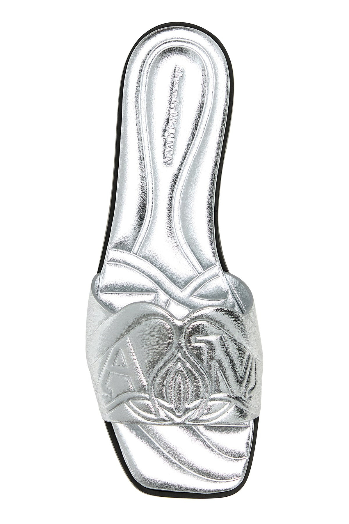 Silver leather slippers - 4
