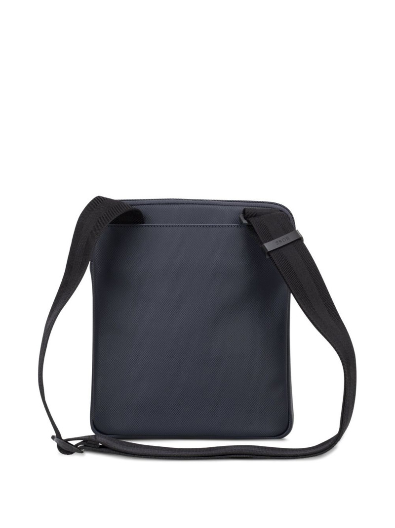 BOSS textured zip-fastening messenger bag outlook
