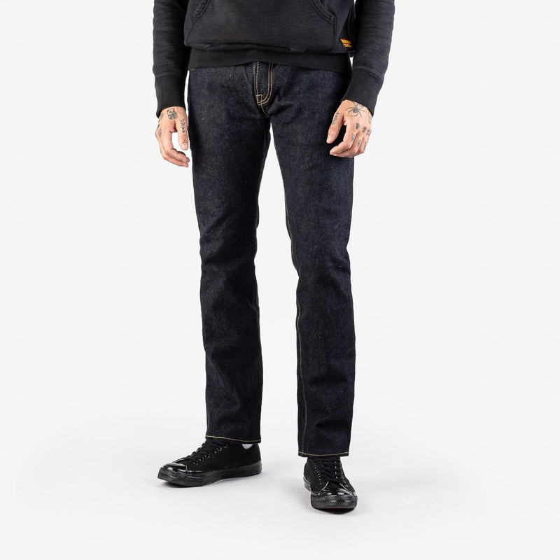 Iron Heart IH-777S-19L 19oz Left Hand Twill Selvedge Denim Slim Tapered Cut Jeans - Indigo outlook
