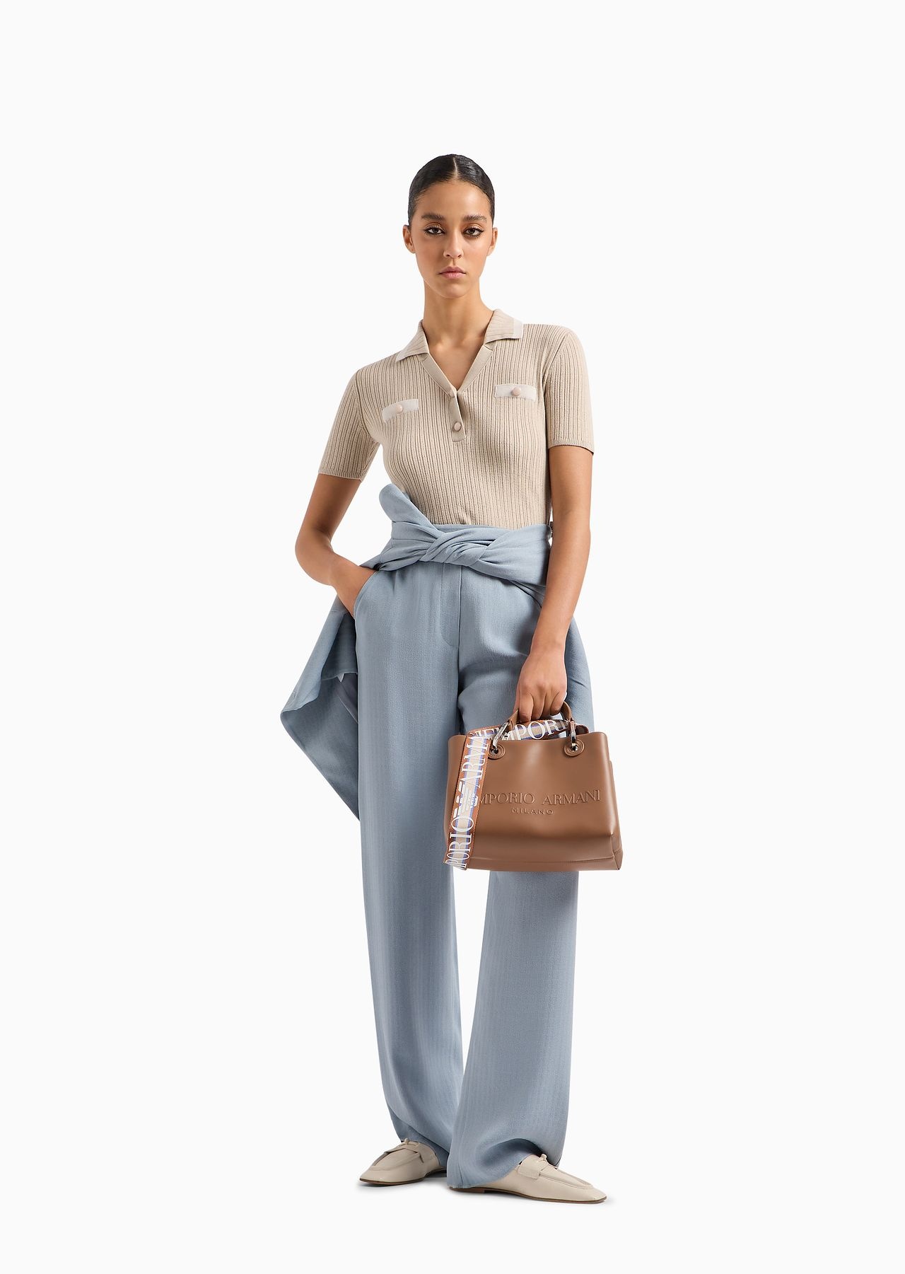 Small MyEA shopper bag with oversized embossed logo - 12