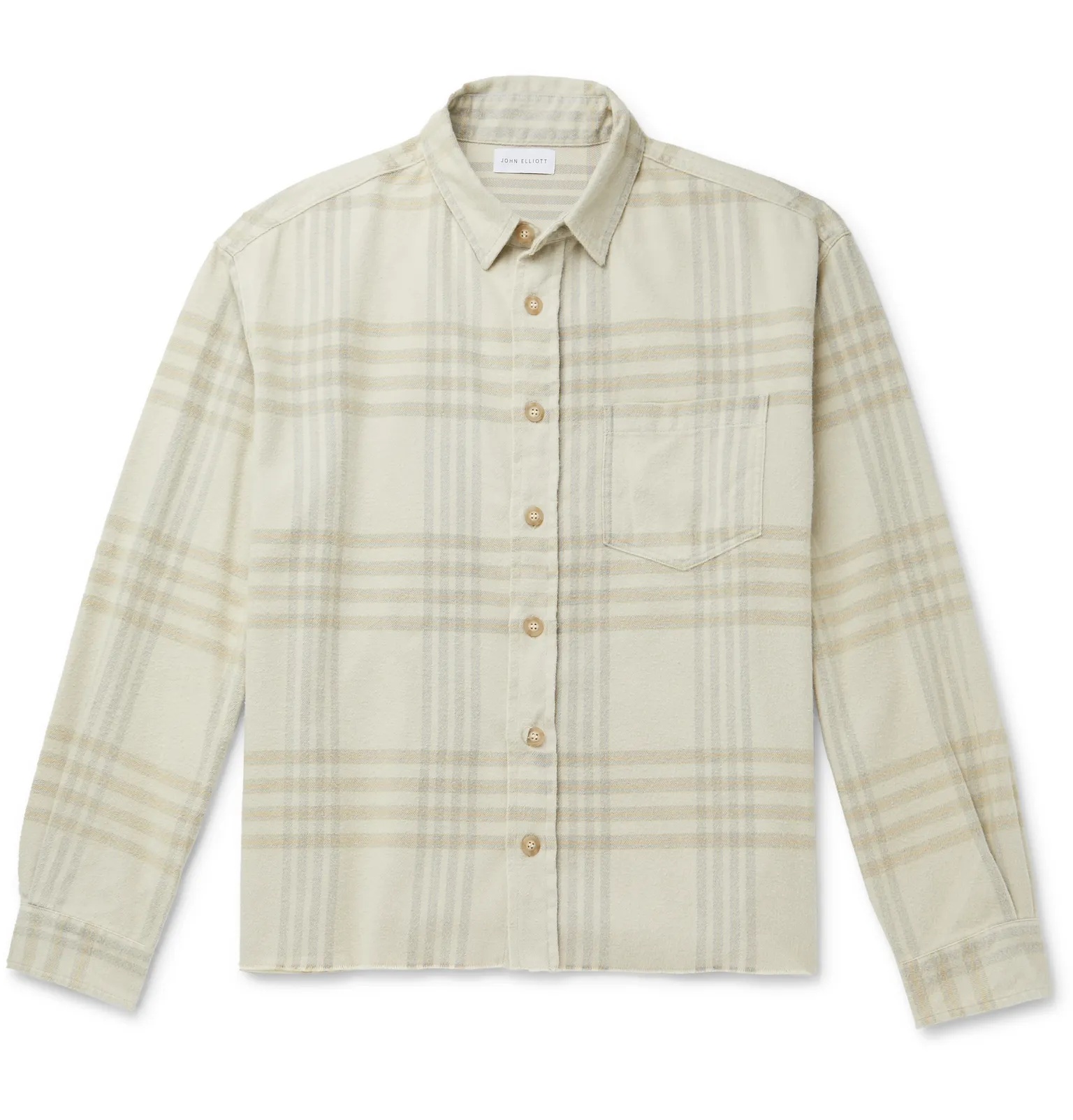 Frayed Checked Cotton-Flannel Shirt - 1