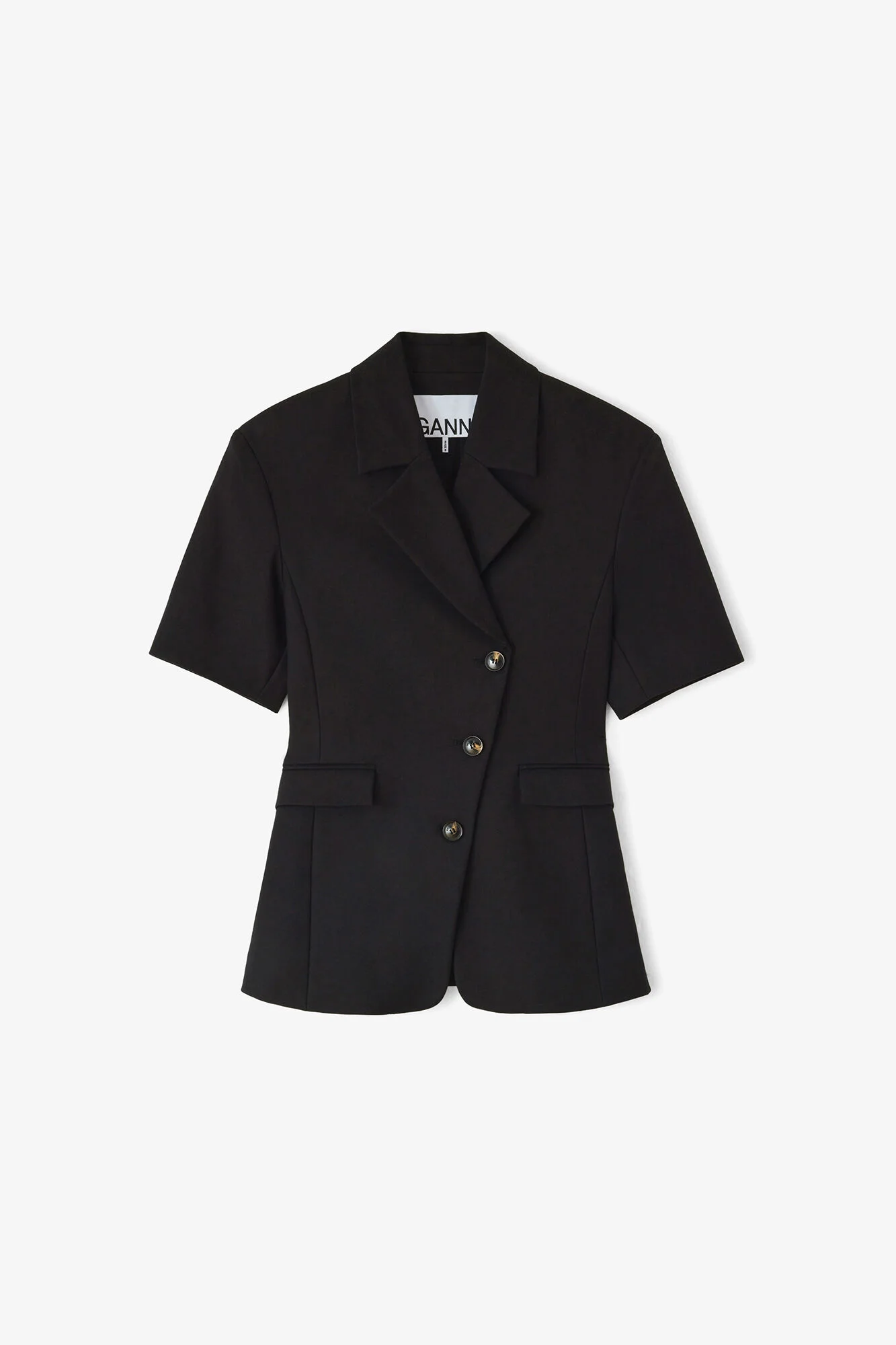 BLAZER IN BLACK COTTON TAILORING - 1