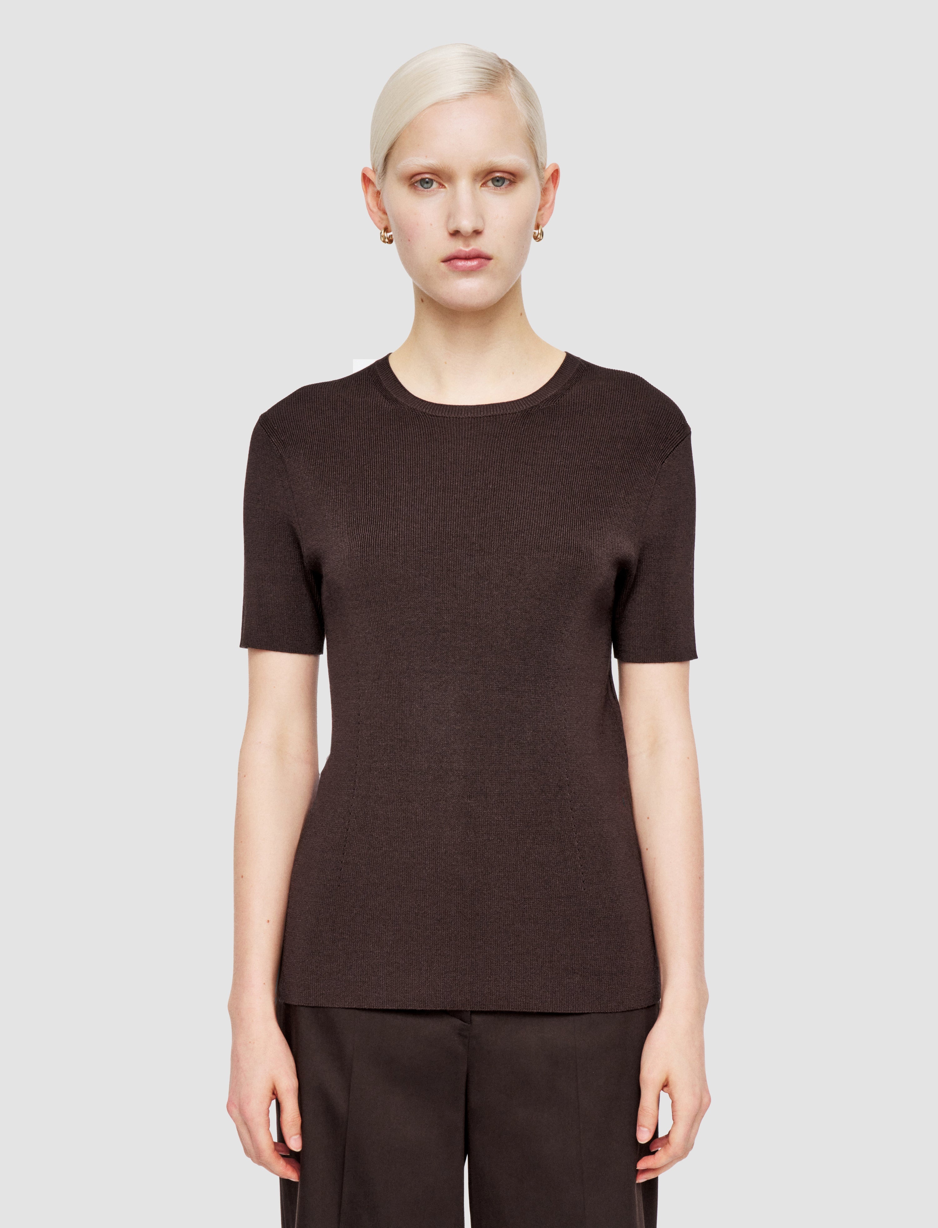 Satin Rib Knit Top - 3