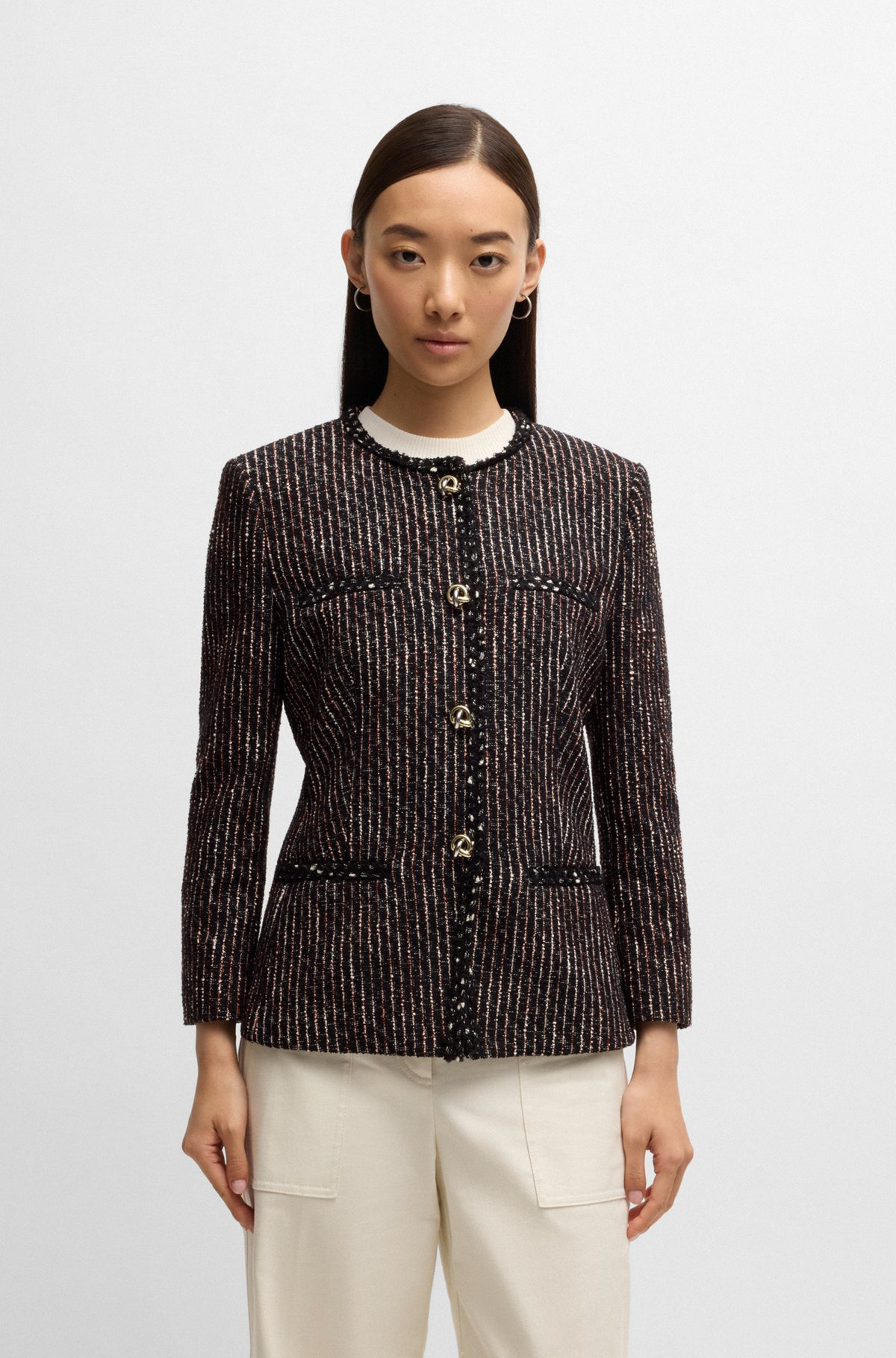 SLIM-FIT BLAZER IN MULTICOLORED BOUCLÉ - 2