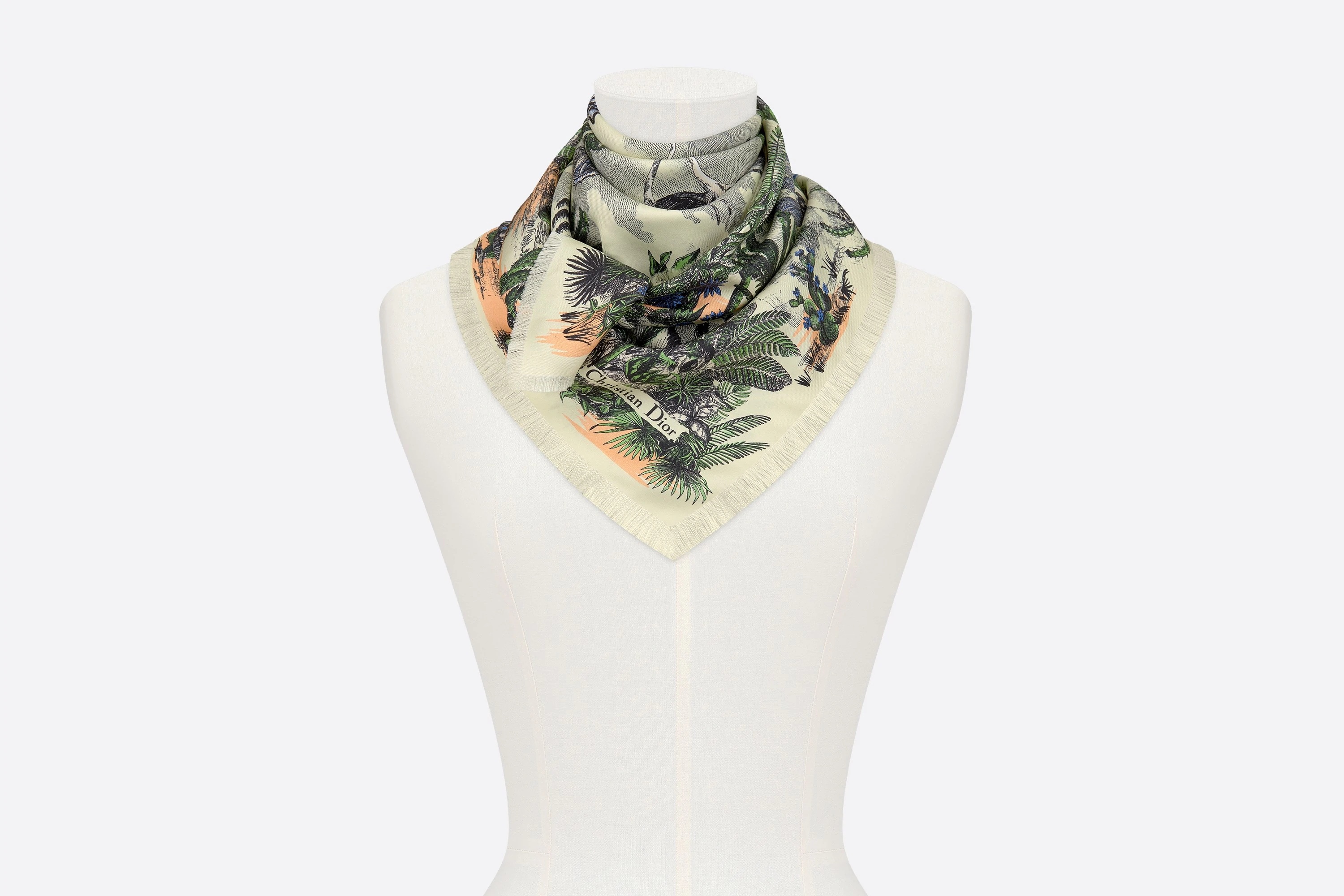 Tropicalia Toile de Jouy Square Scarf - 2