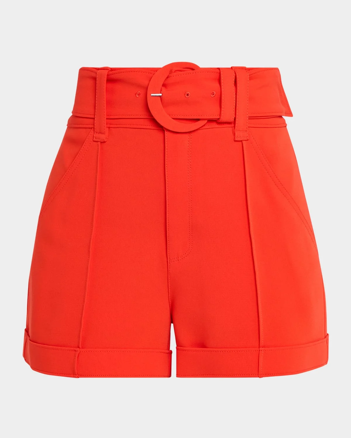Aldi Belted High-Rise Stitched Shorts - 1
