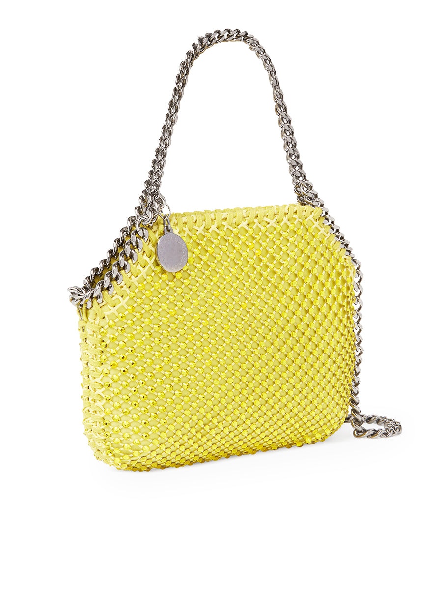 Falabella Crystal Mesh Mini Tote Bag in Yellow - 2