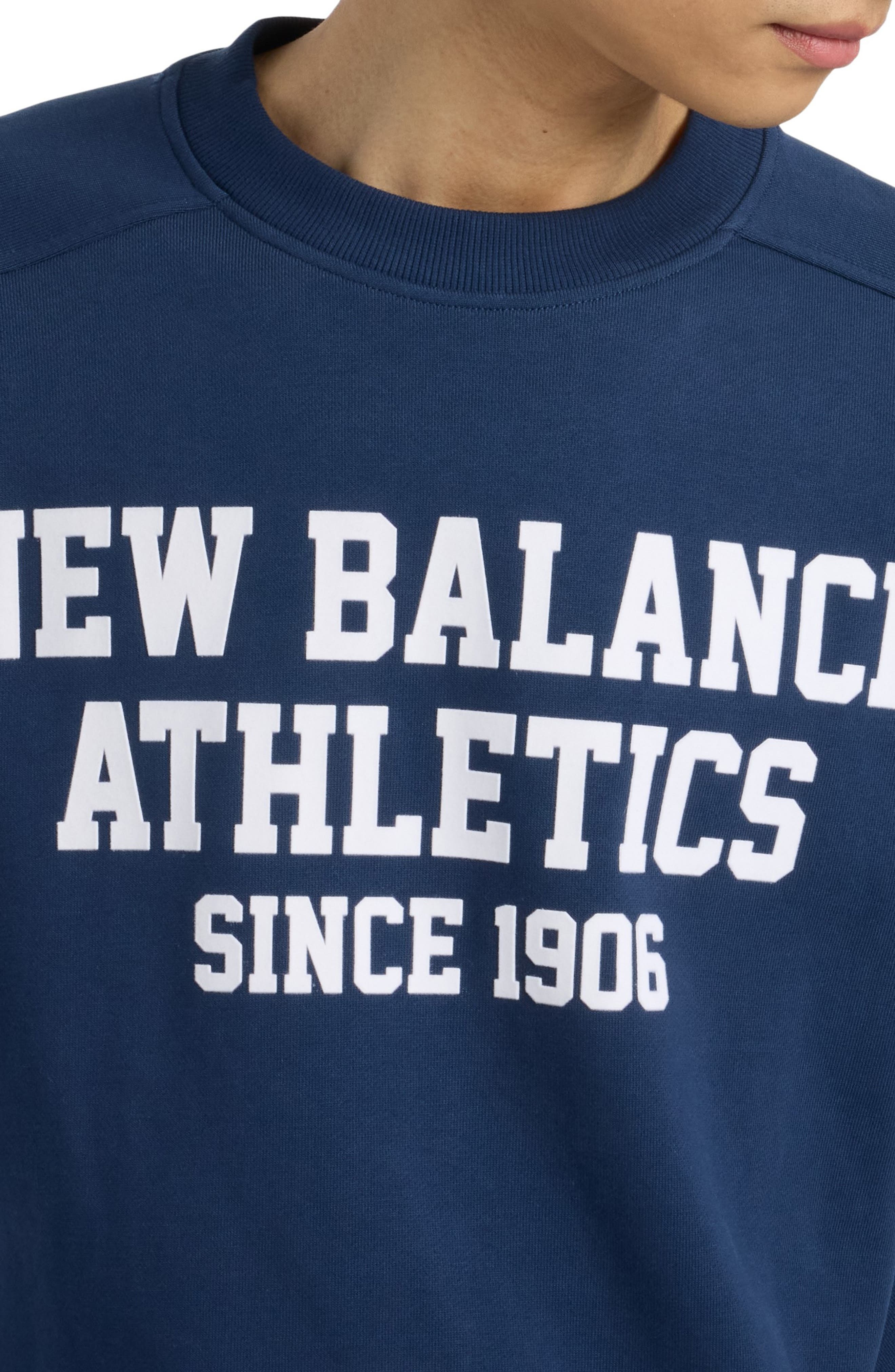 New Balance Varsity French Terry Crewneck Sweatshirt in Nb Navy at Nordstrom - 8