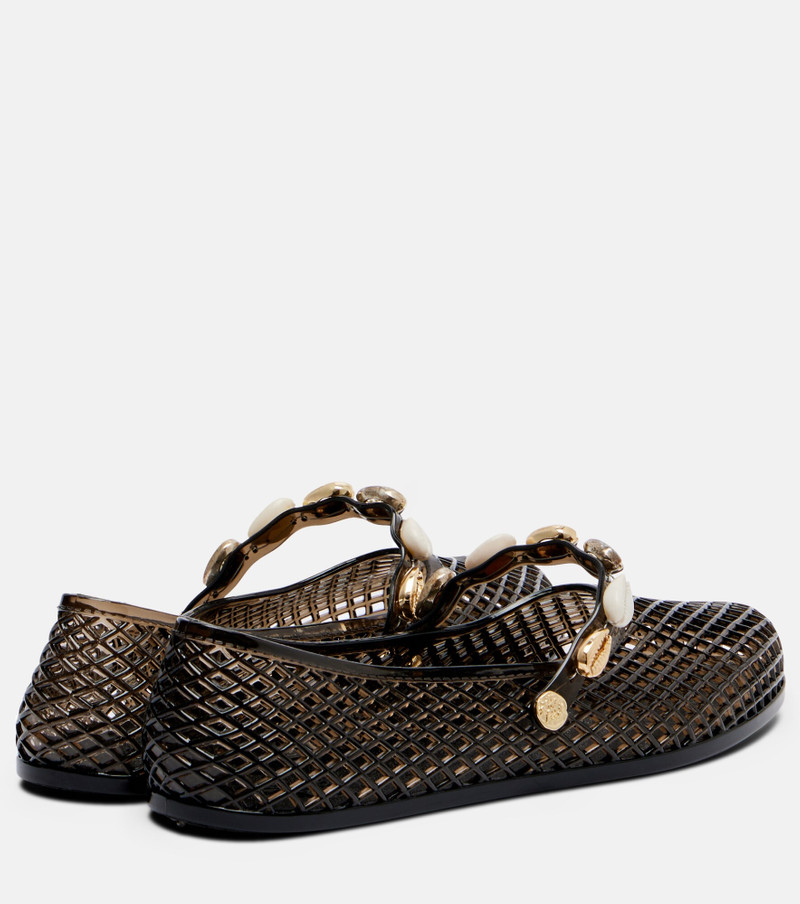 ANCIENT GREEK SANDALS Iro embellished fishnet ballet flats outlook
