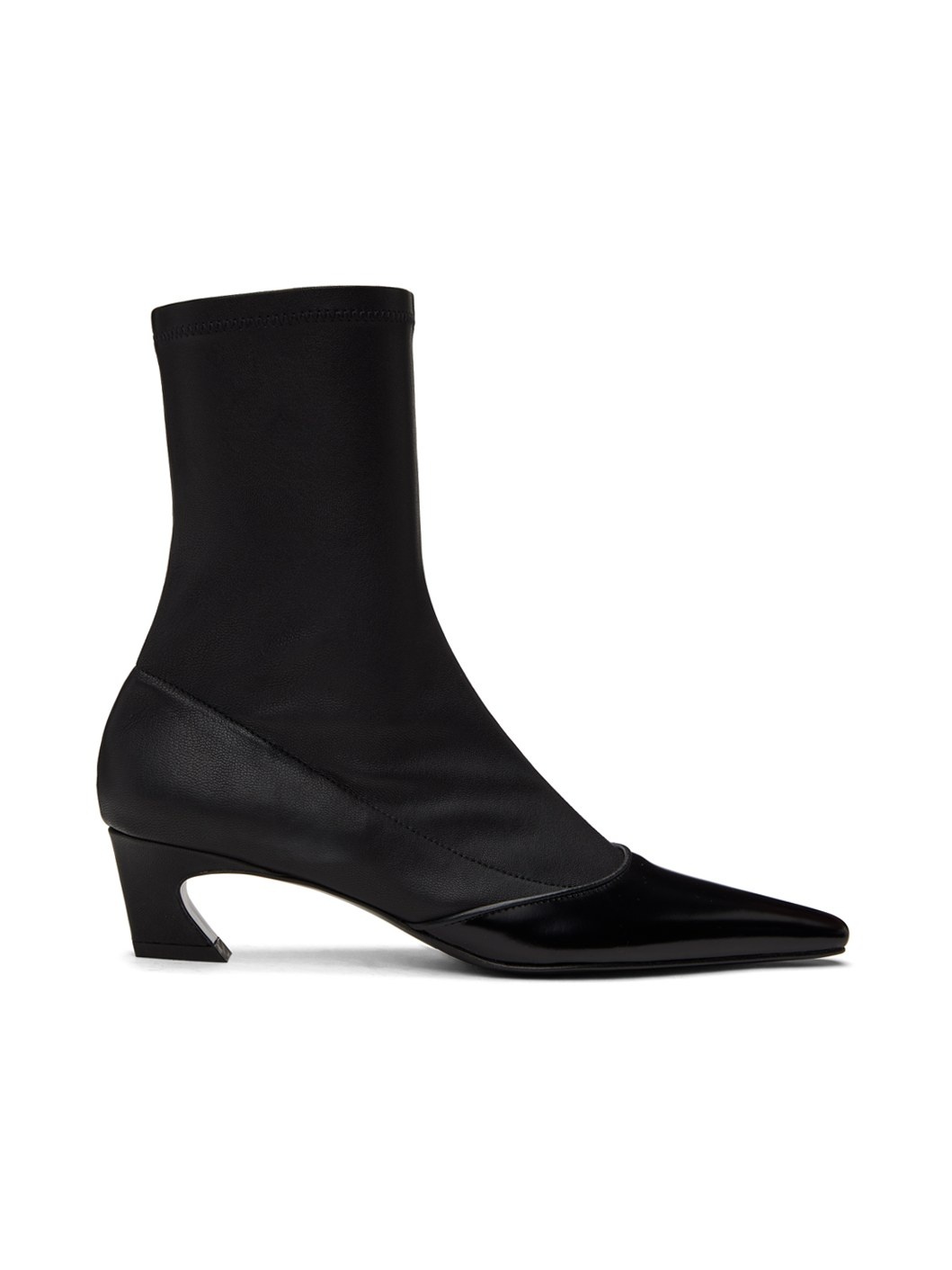 Black Heeled Ankle Boots - 1