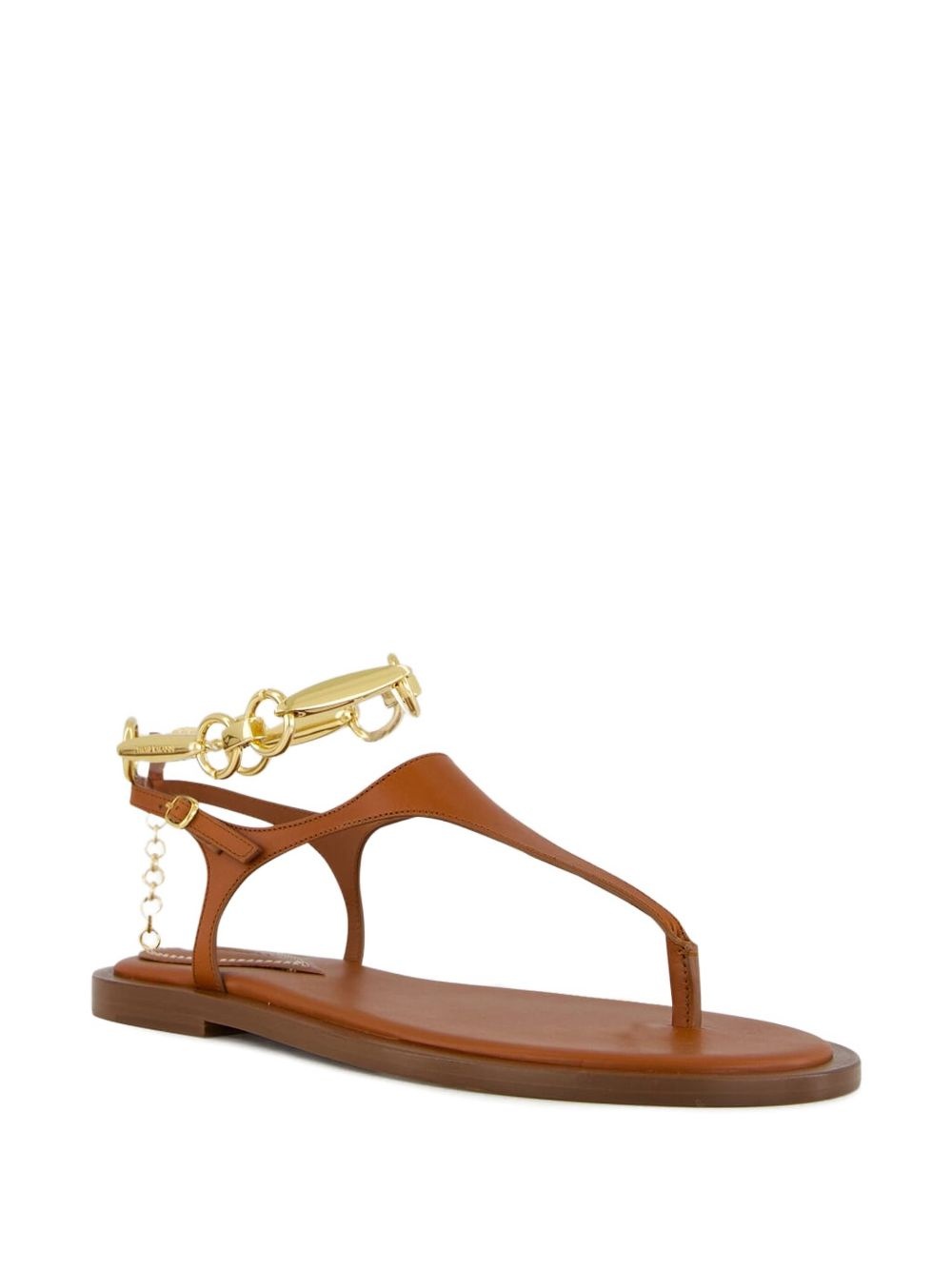 chain-embellished leather sandals - 6