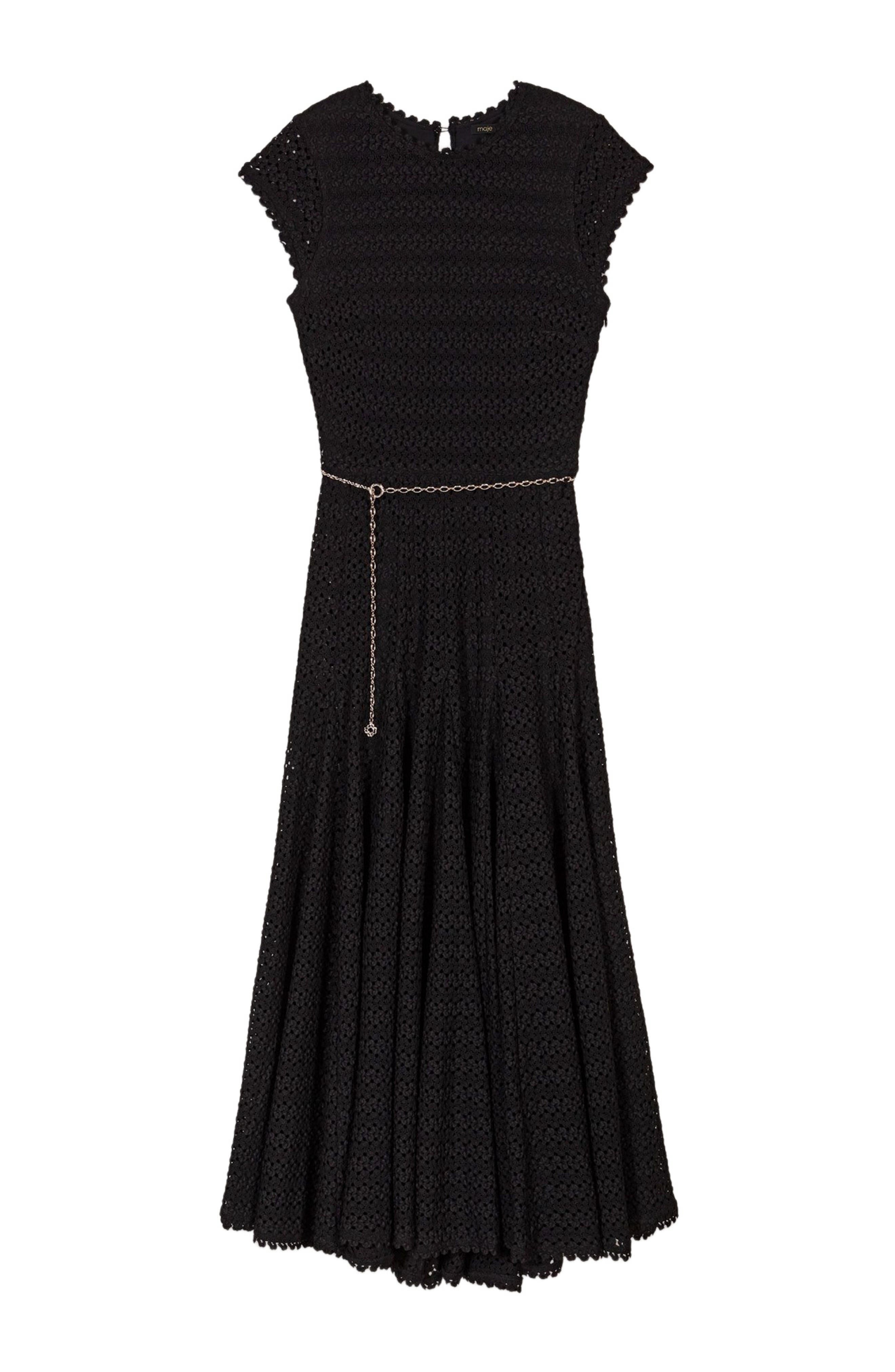 maje Crochet-knit maxi dress in Black at Nordstrom - 1