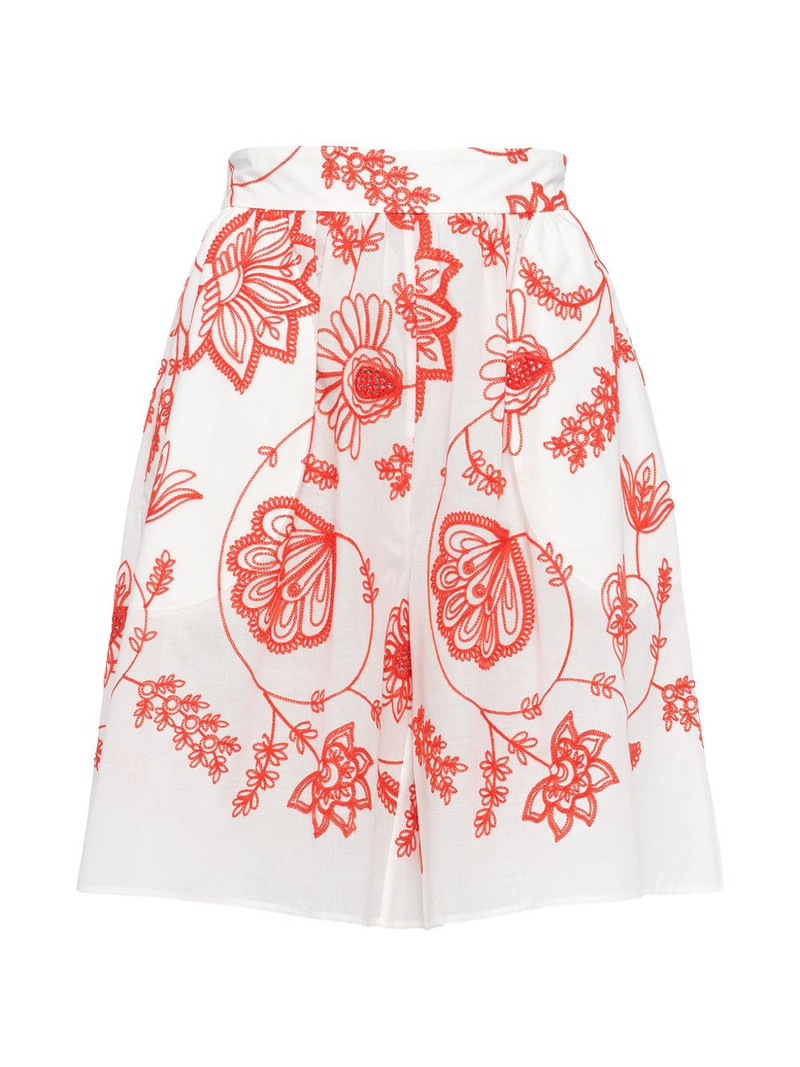 floral-embroidered bermuda shorts 1