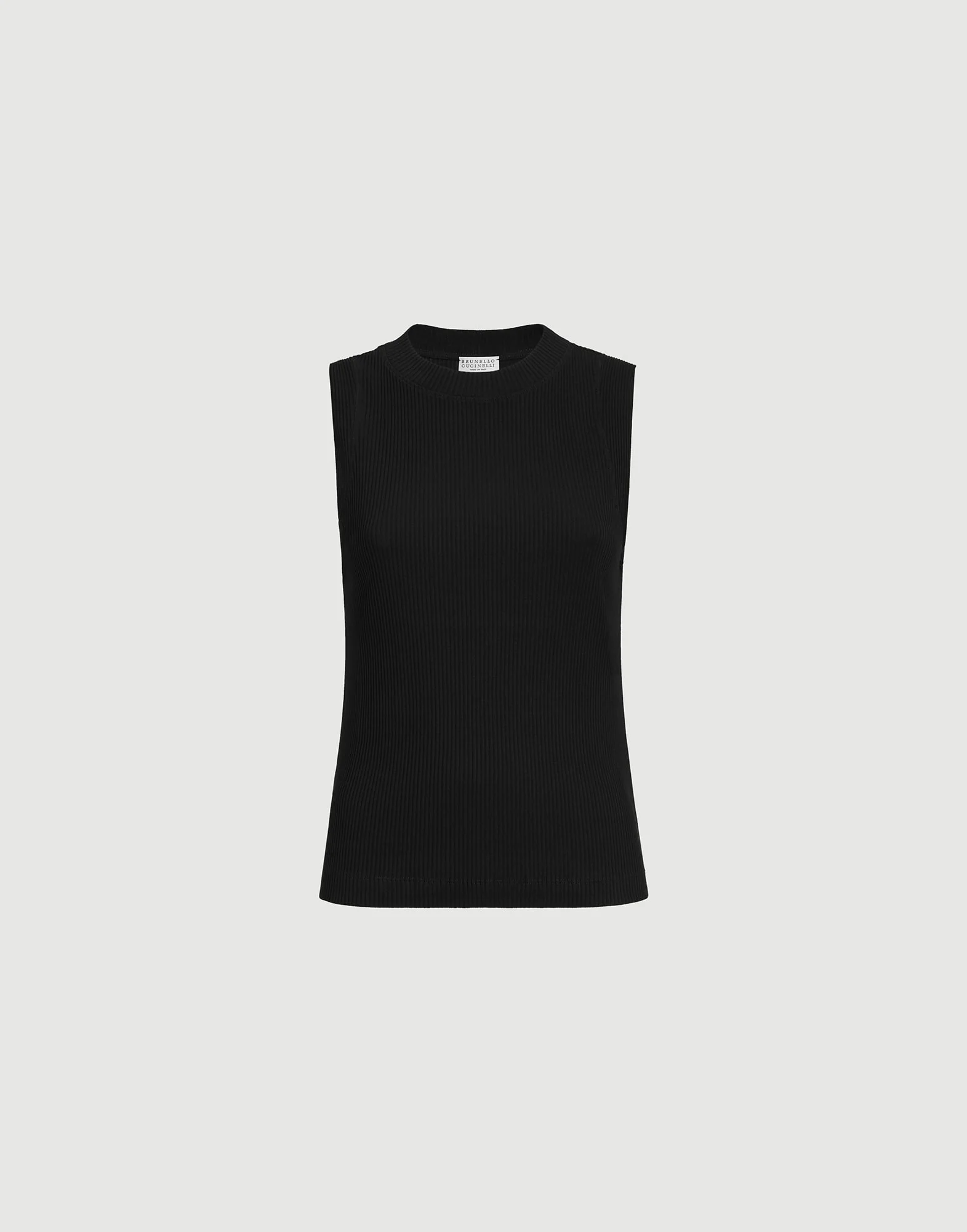 Cotton ribbed jersey top with monili - 1