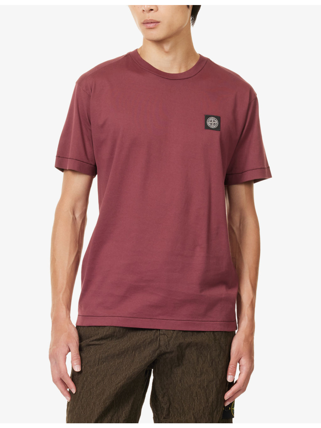 Embroidered Logo-Patch Crewneck Cotton T-Shirt - 3