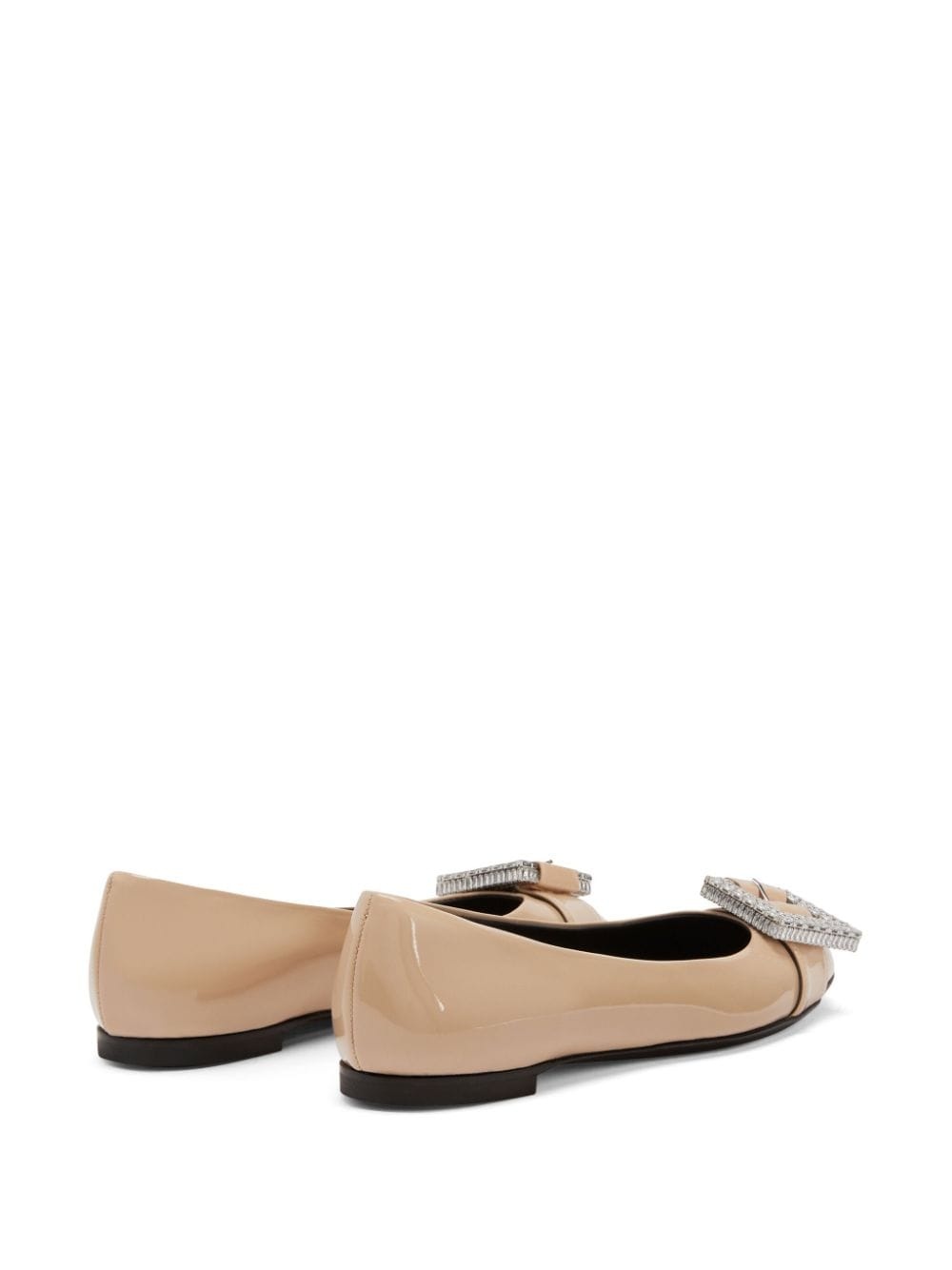 buckle-detail leather balarina shoes - 3